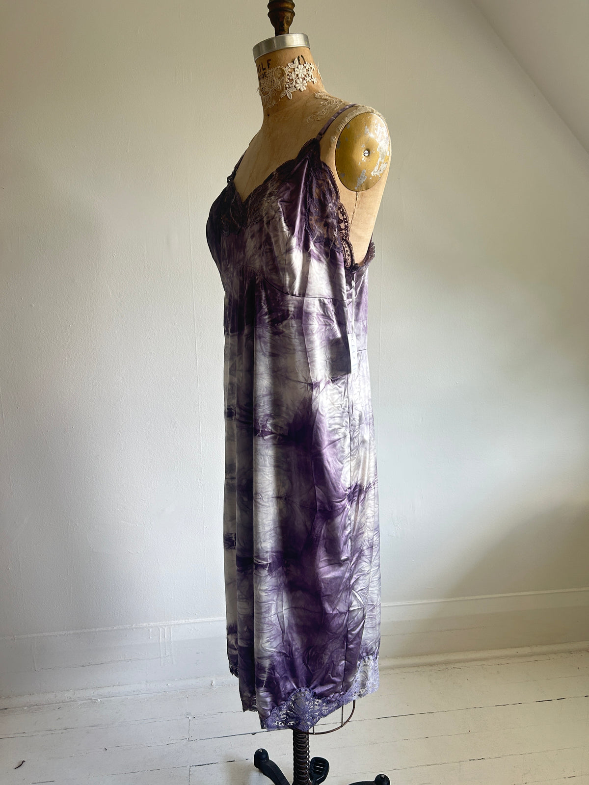 Hand Dyed Vintage Slip Dress Size XL #VIN8