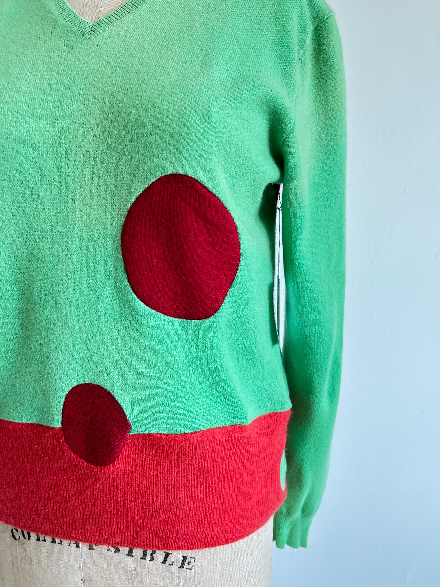 Abstract Art Patched Upcycled Cashmere Sweater L/XL #CASLXL19