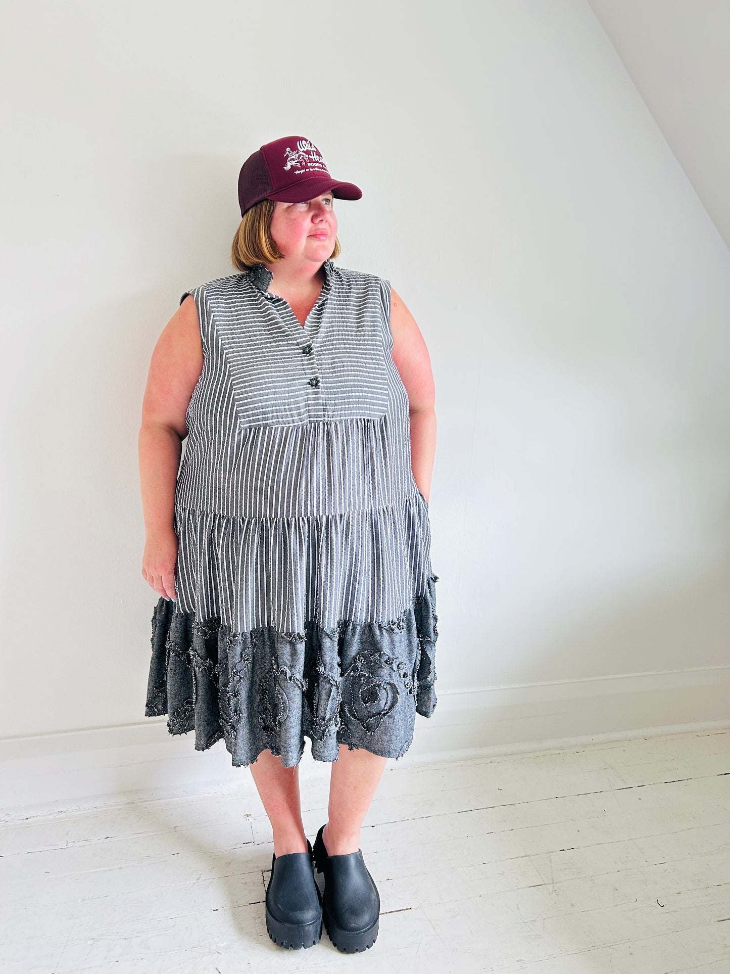 Carrie Dress - One of a Kind Vintage Textiles Size 2X/3X #CAR16