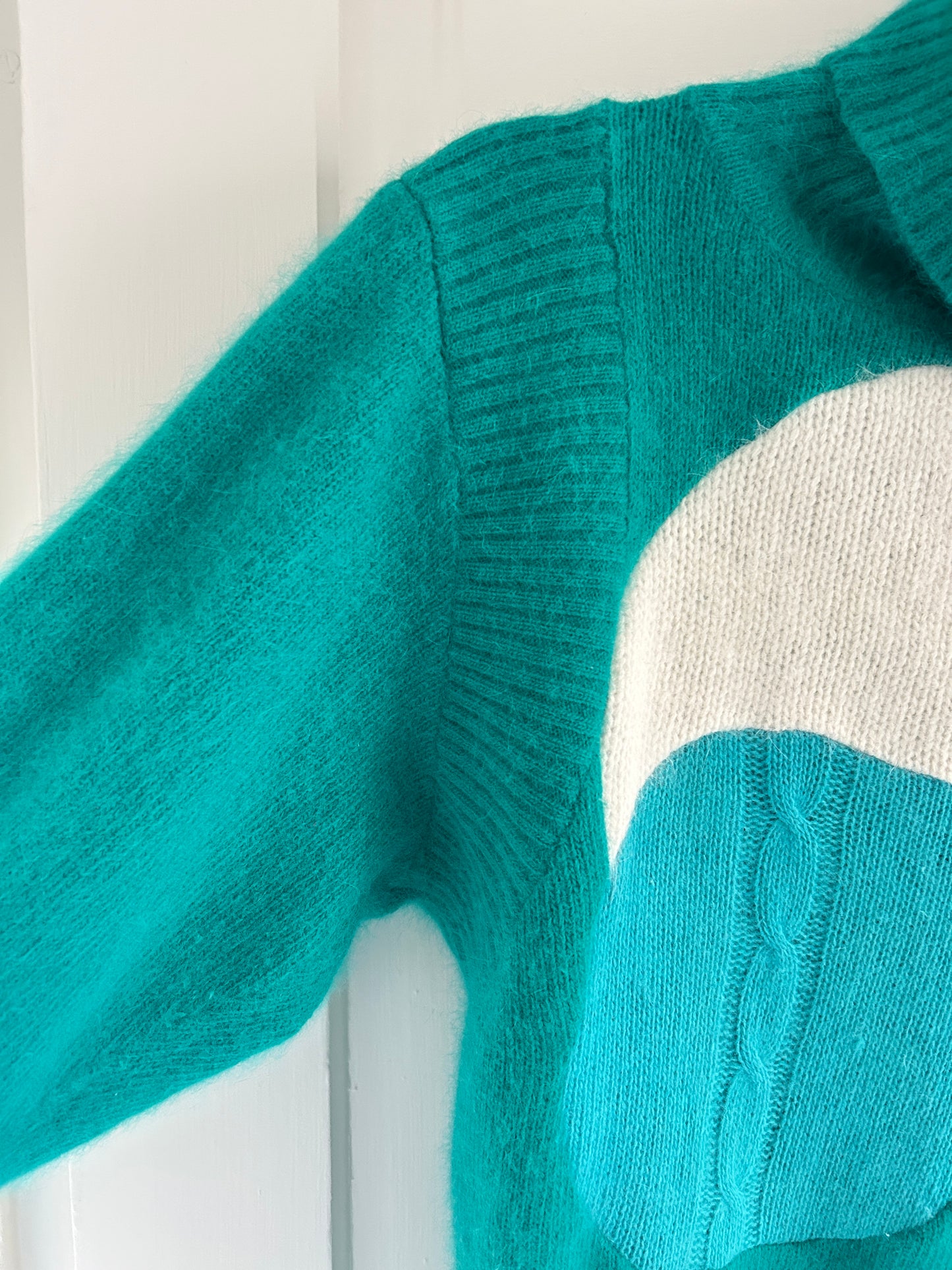 Abstract Art Patched Upcycled Cashmere & Angora Sweater S/M #CASSM2