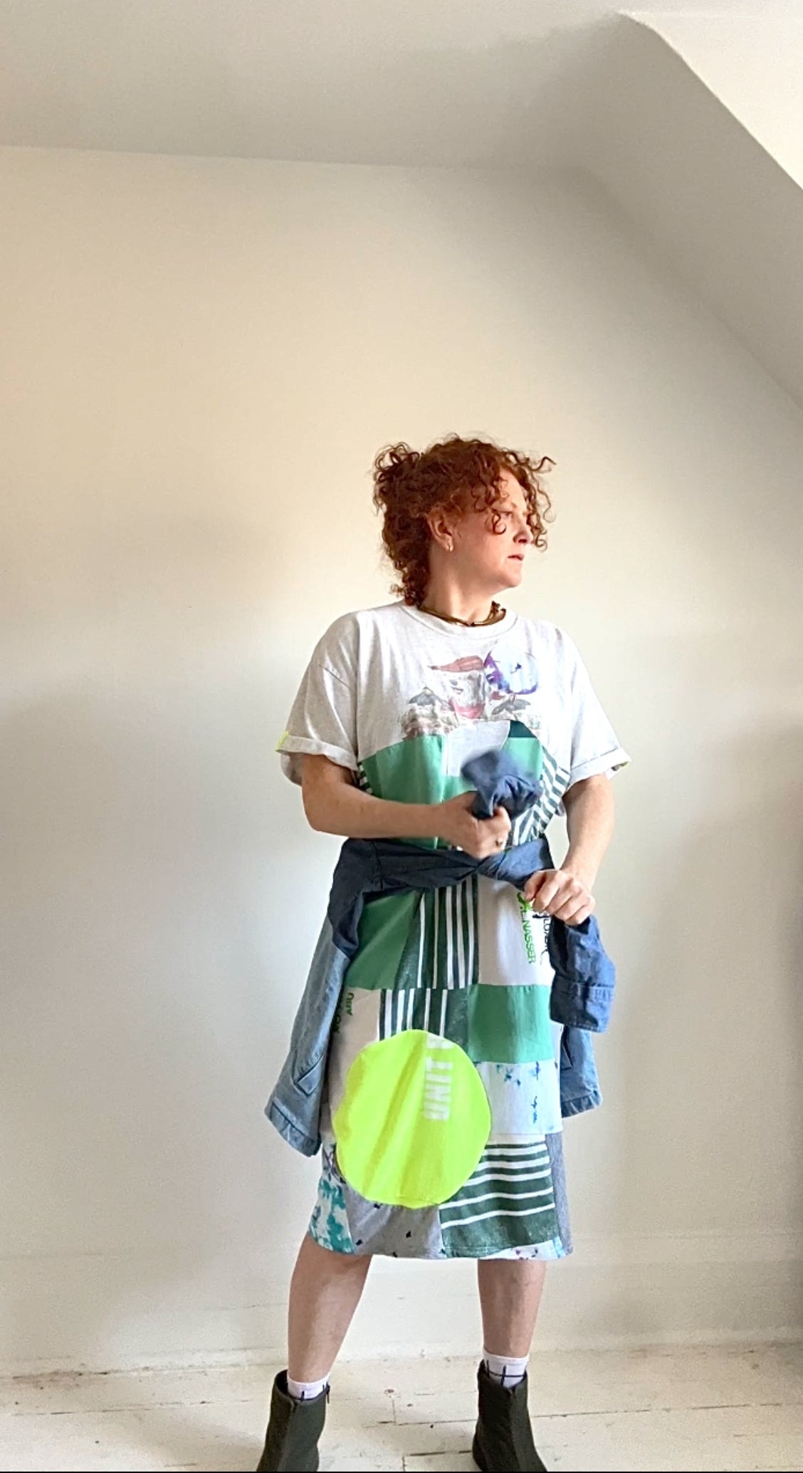 Vintage & Upcycled Tshirt Dress Size XL/2X #TDRESS4