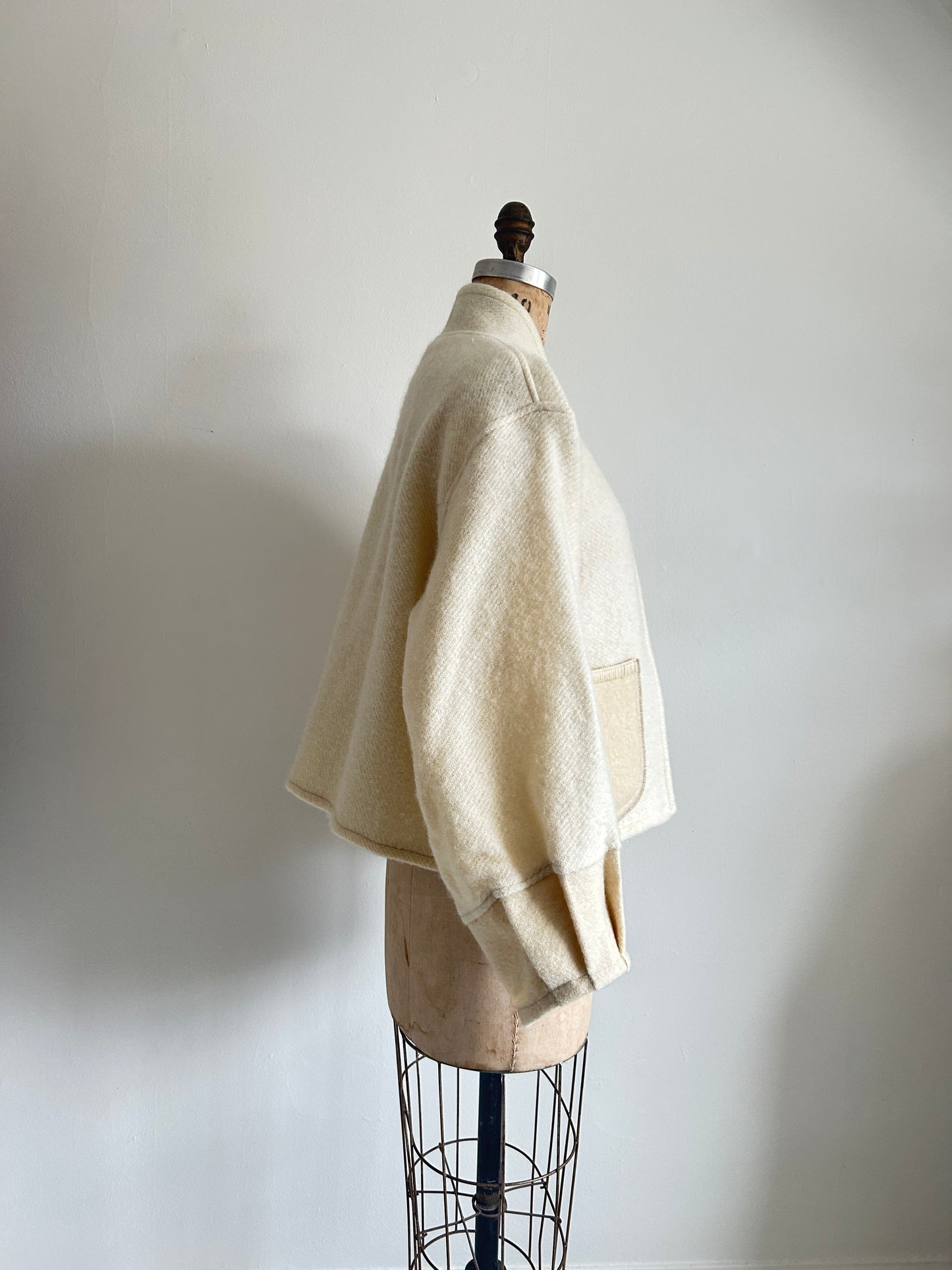 Vivianne Cropped Jacket with Upcycled Vintage Wool Size M/L #VIVW11