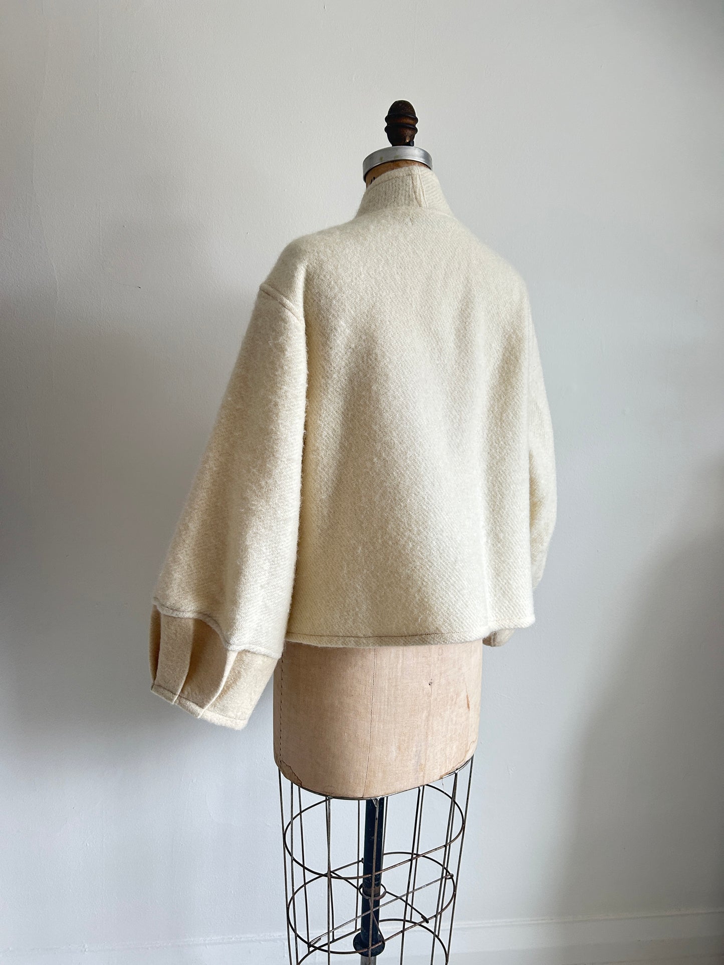Vivianne Cropped Jacket with Upcycled Vintage Wool Size M/L #VIVW11