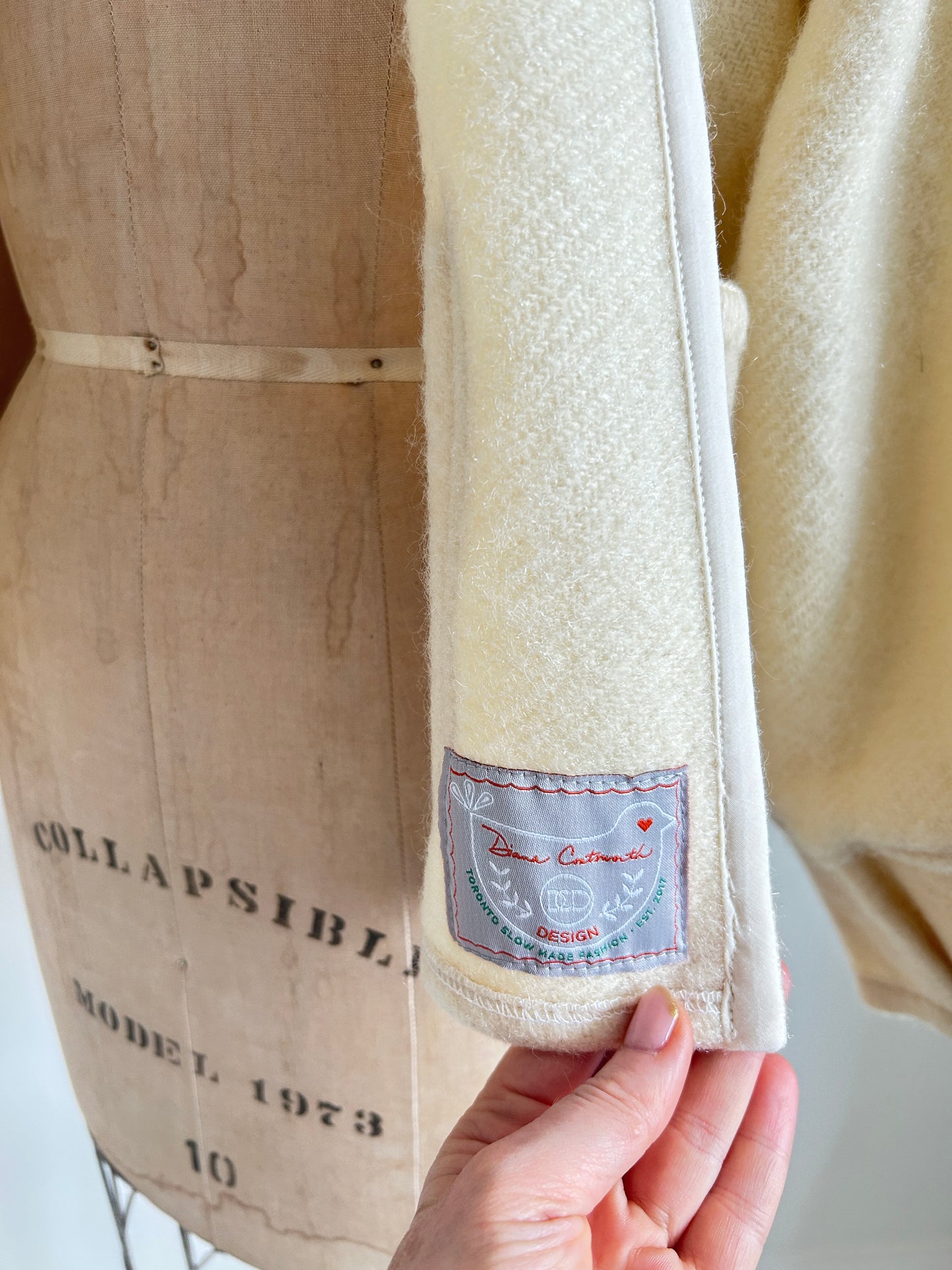 Vivianne Cropped Jacket with Upcycled Vintage Wool Size M/L #VIVW11