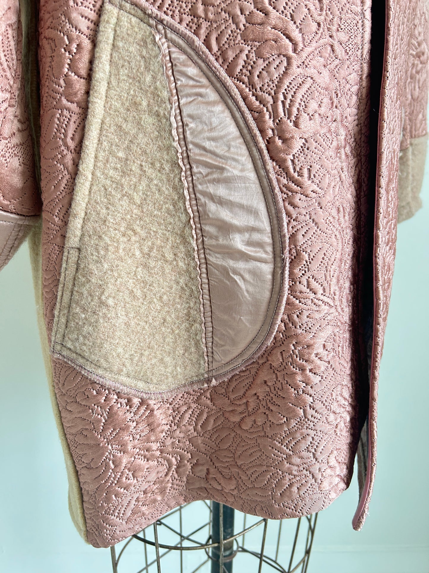 Vivianne Jacket with Upcycled Vintage Wool & Quilted Textile Size M/L #VIVW14