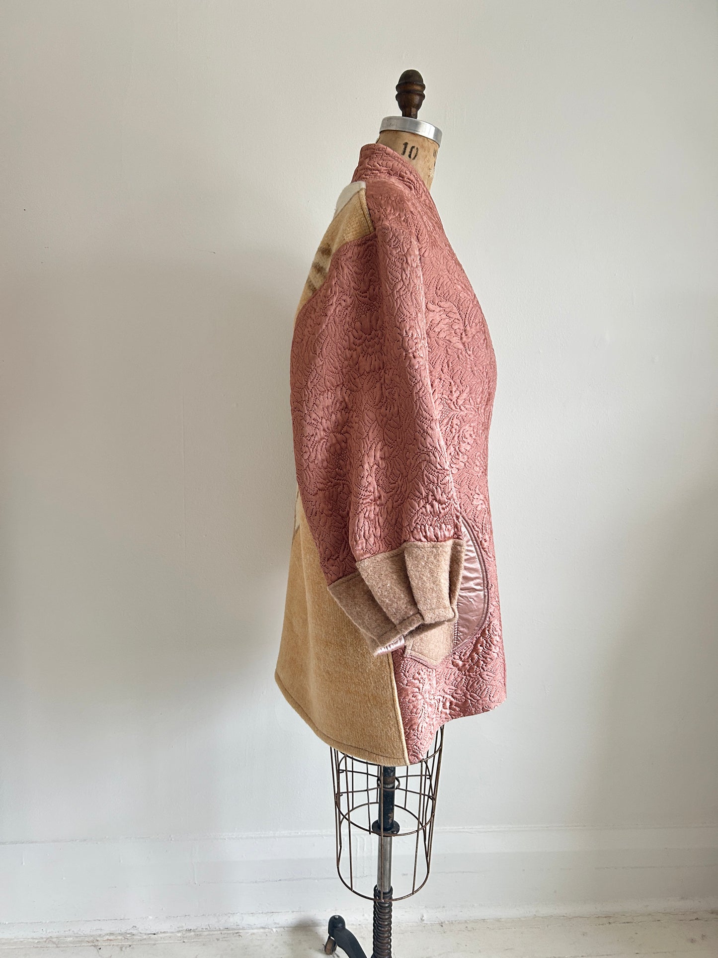 Vivianne Jacket with Upcycled Vintage Wool & Quilted Textile Size M/L #VIVW14