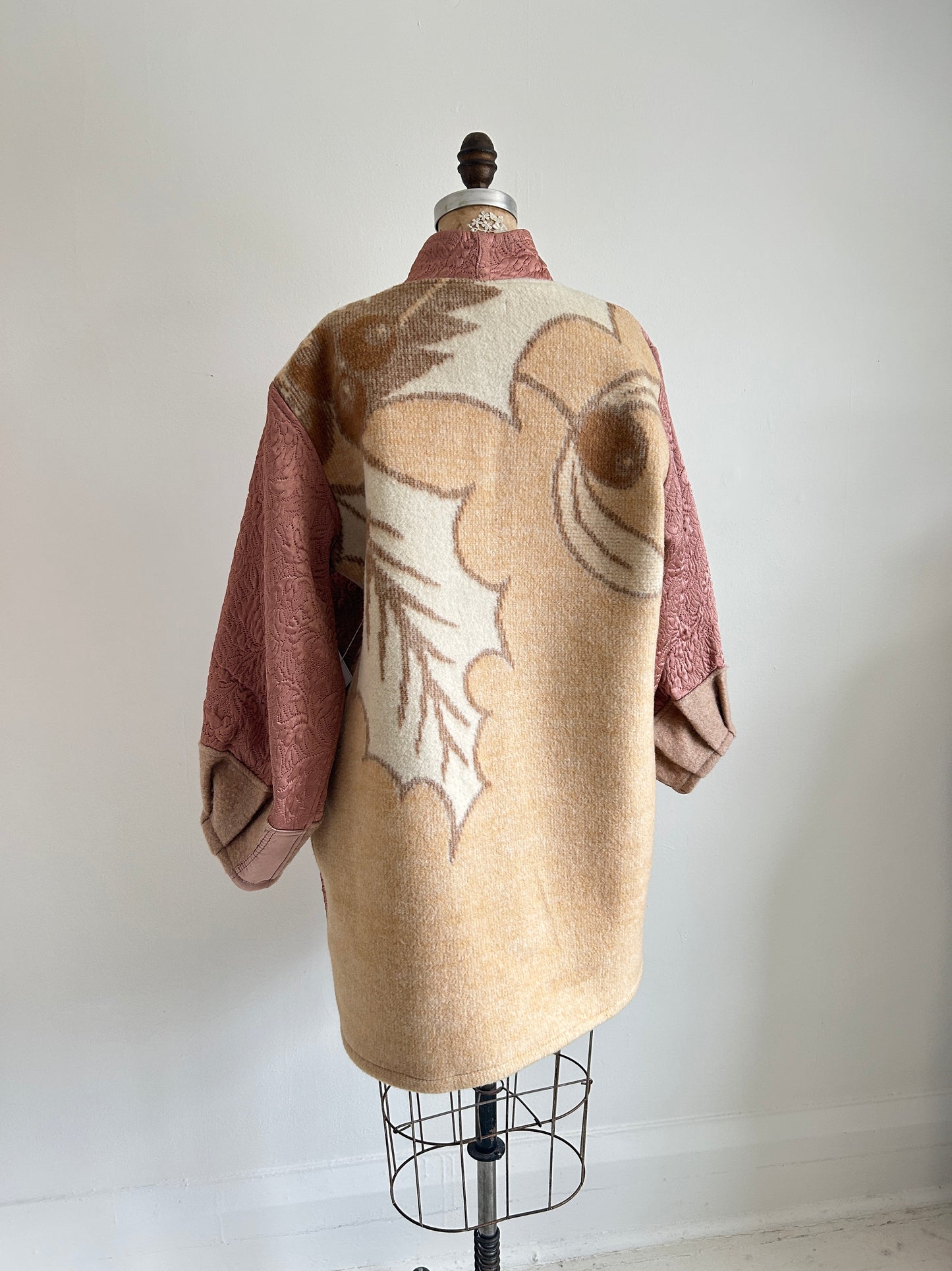 Vivianne Jacket with Upcycled Vintage Wool & Quilted Textile Size M/L #VIVW14