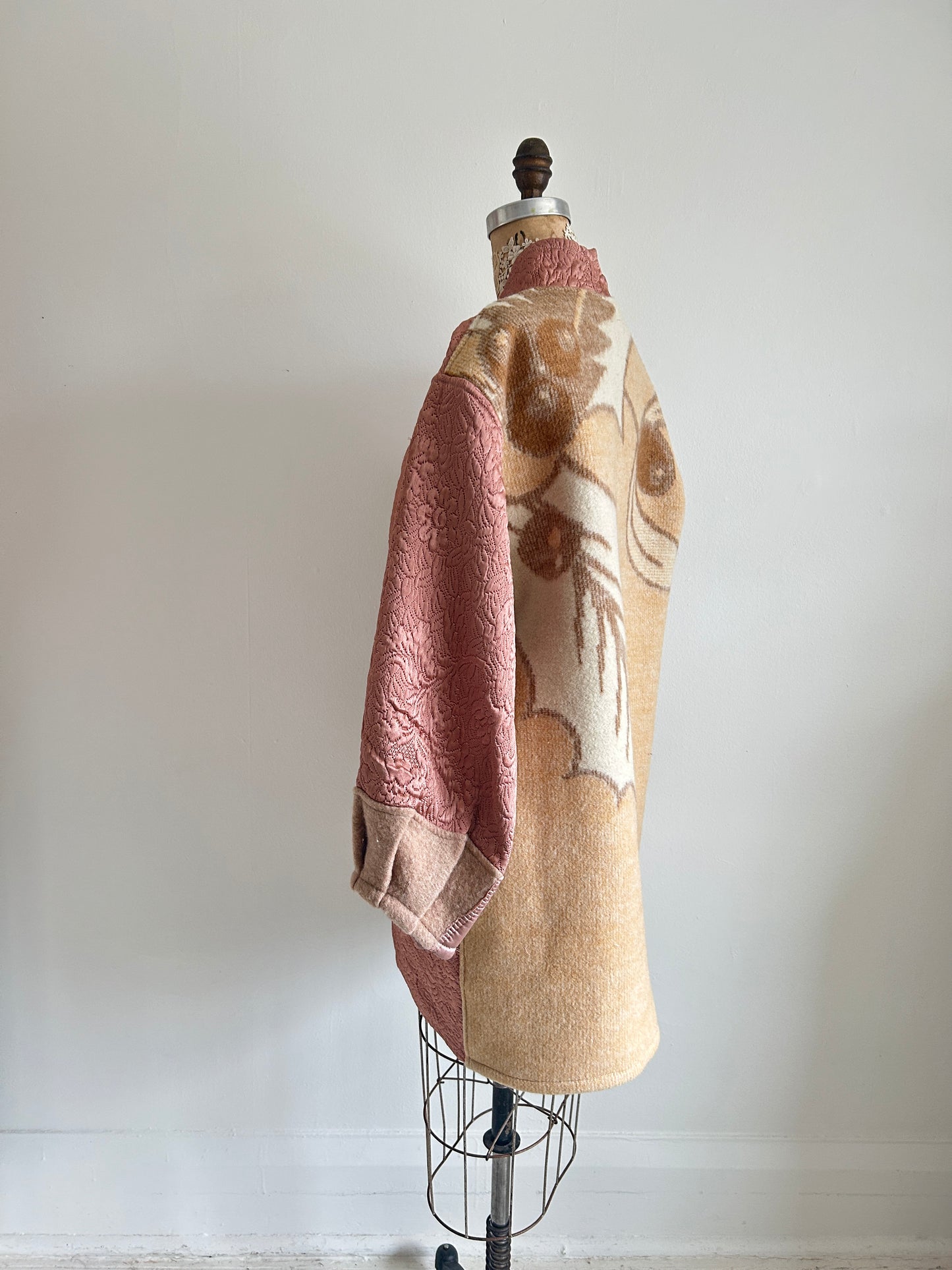 Vivianne Jacket with Upcycled Vintage Wool & Quilted Textile Size M/L #VIVW14