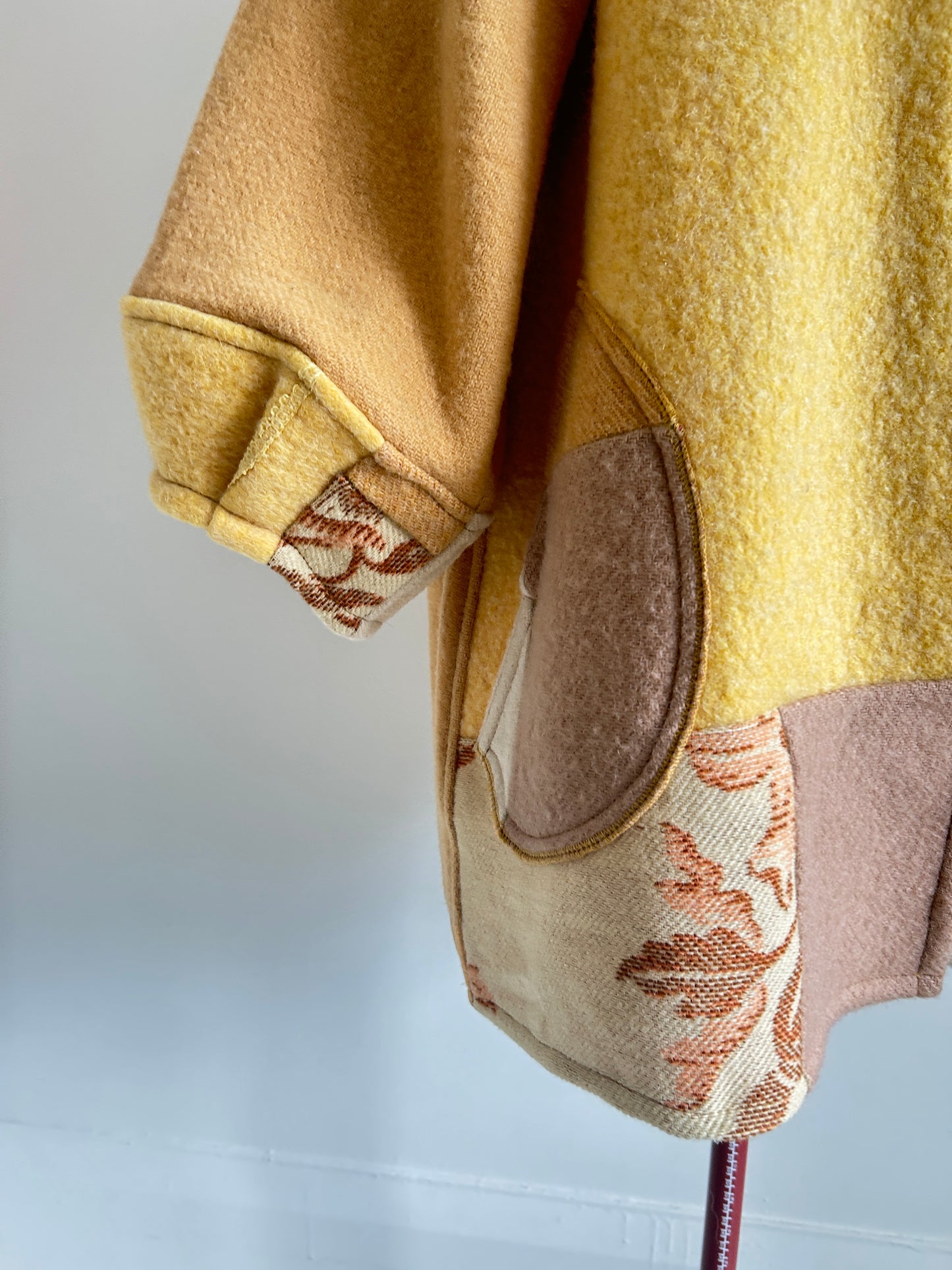 Vivianne Jacket with Upcycled Vintage Wool Patchwork Size 2X/3X #VIVW15