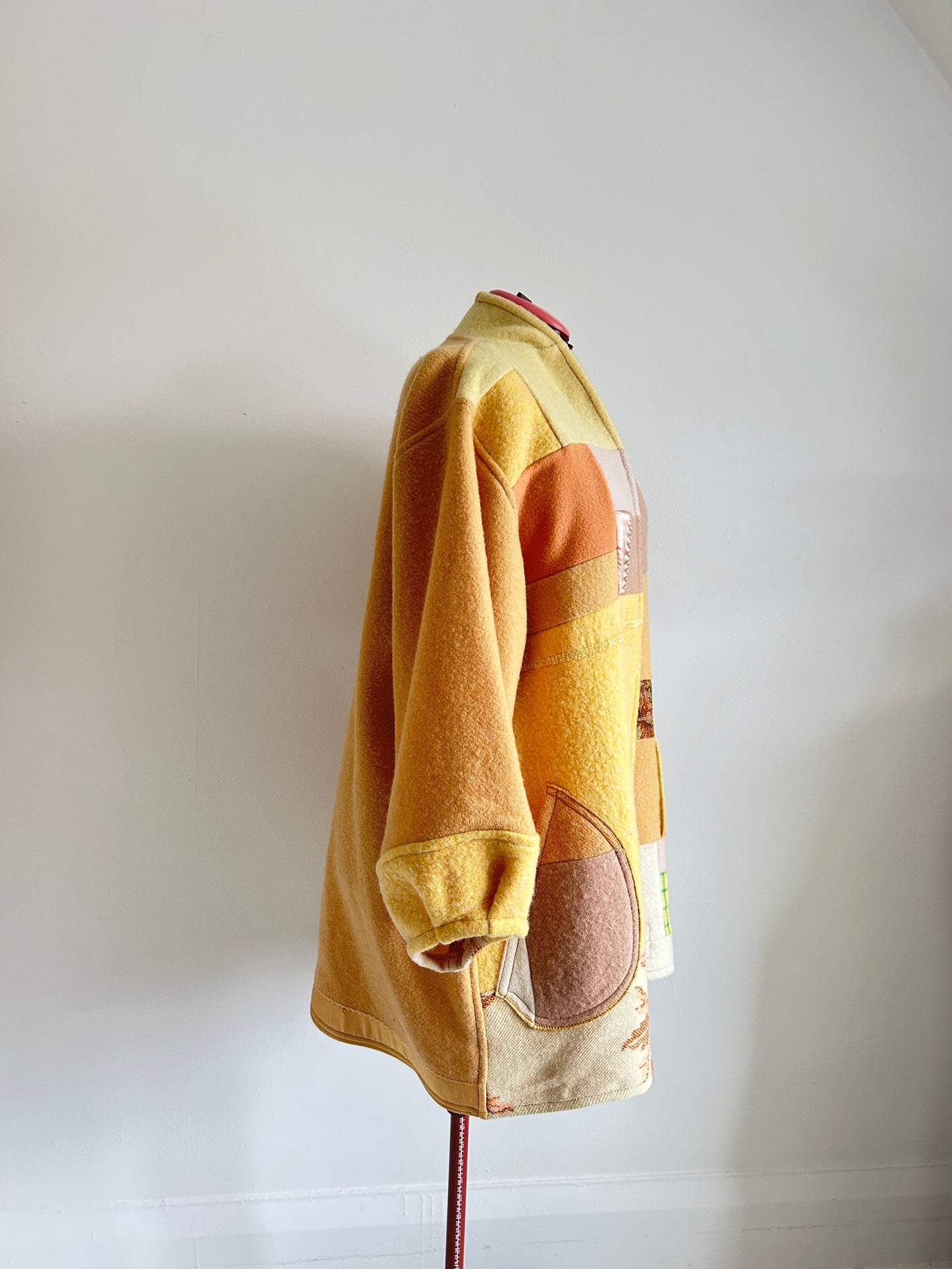 Vivianne Jacket with Upcycled Vintage Wool Patchwork Size 2X/3X #VIVW15