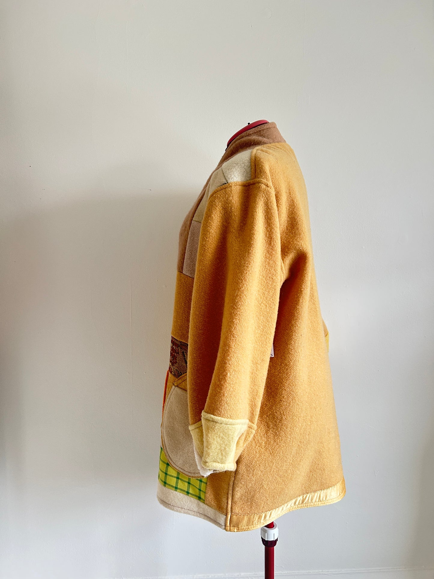 Vivianne Jacket with Upcycled Vintage Wool Patchwork Size 2X/3X #VIVW15