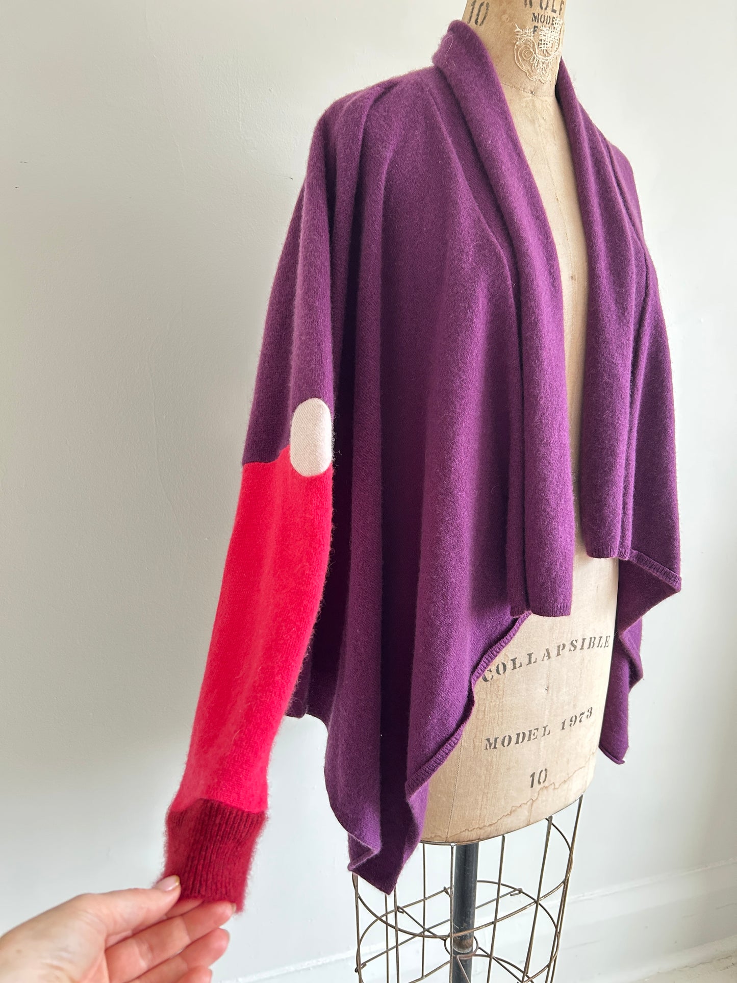 Abstract Art Patched Upcycled Lord & Taylor Cashmere Sweater M/L #ART19