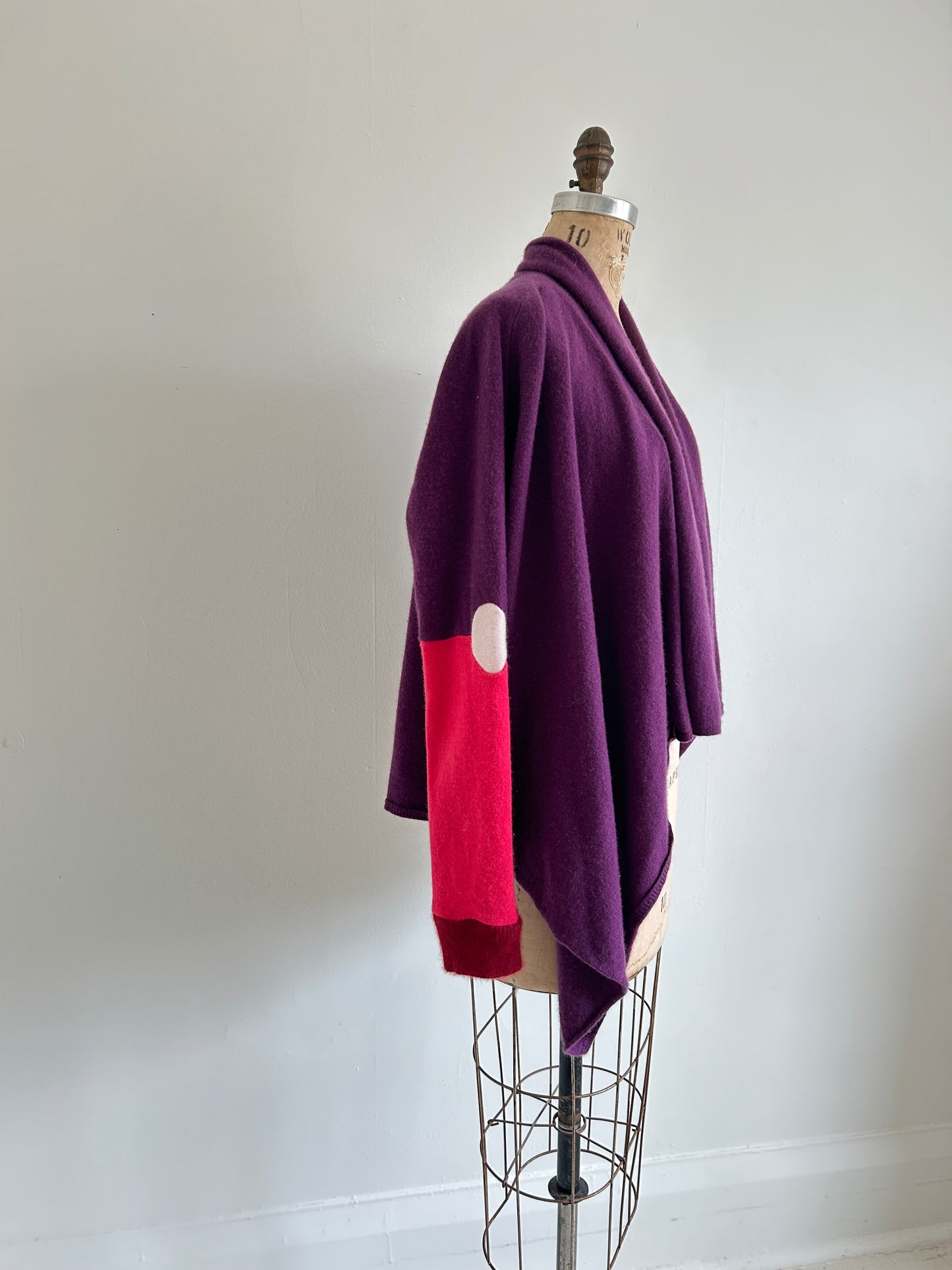 Abstract Art Patched Upcycled Lord & Taylor Cashmere Sweater M/L #ART19