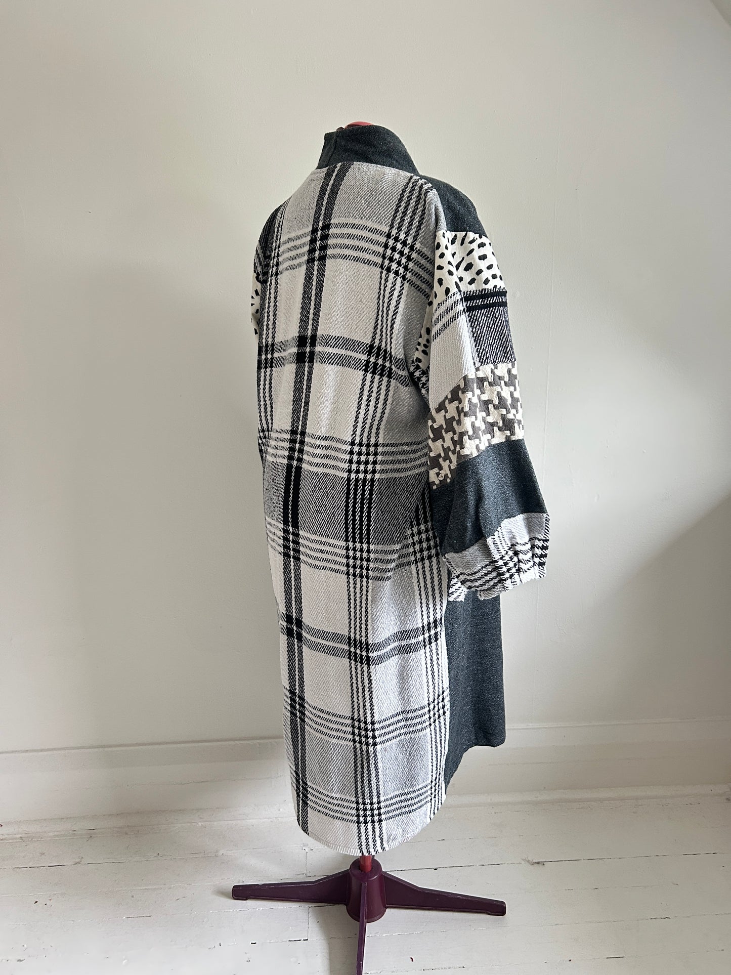 Vivianne Duster with Upcycled Throw Blanket Patchwork Size 2X/3X #VIVT10