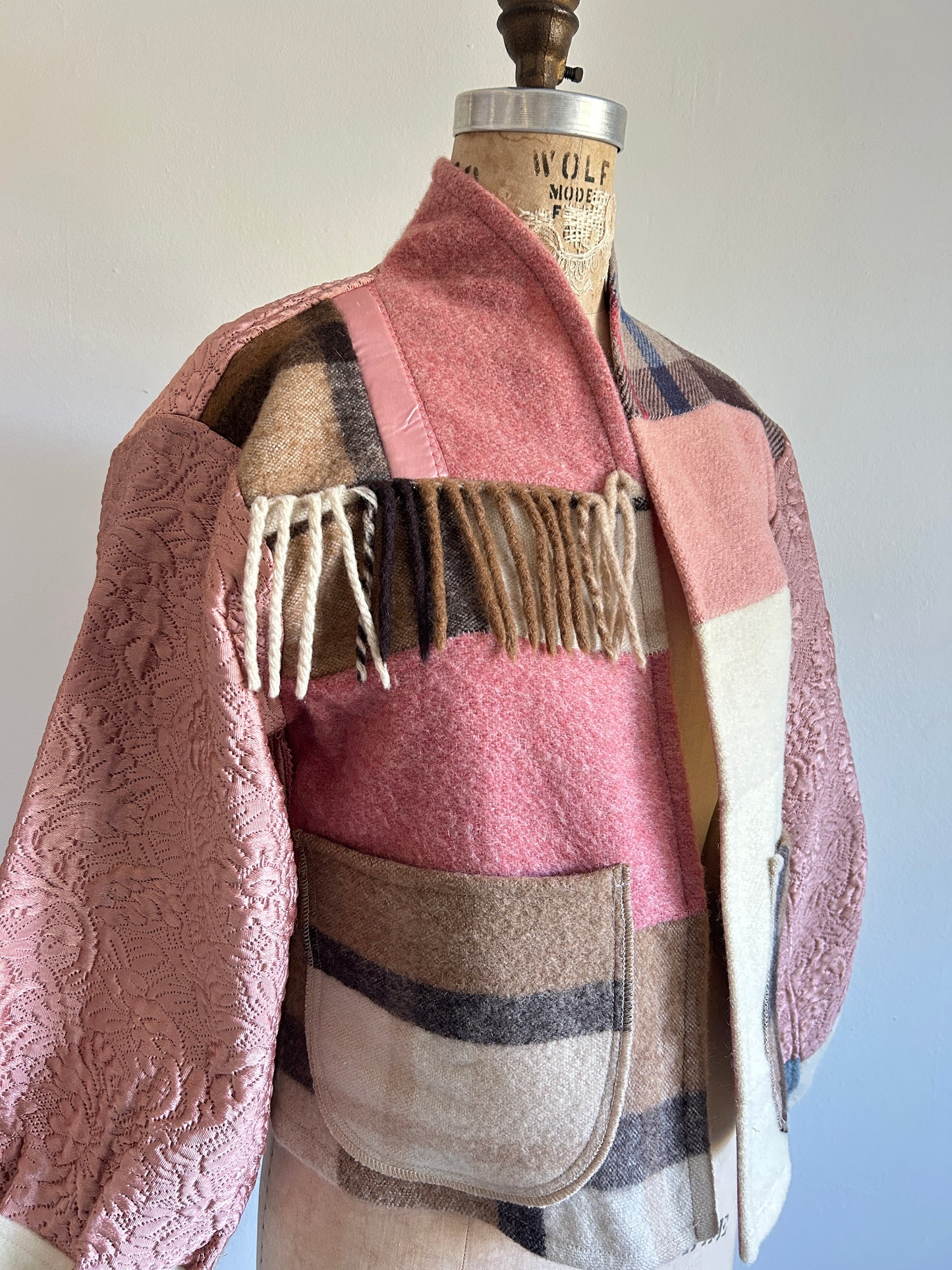Vivianne Cropped Jacket with Upcycled Vintage Wool Size S/M #CVCWSM22