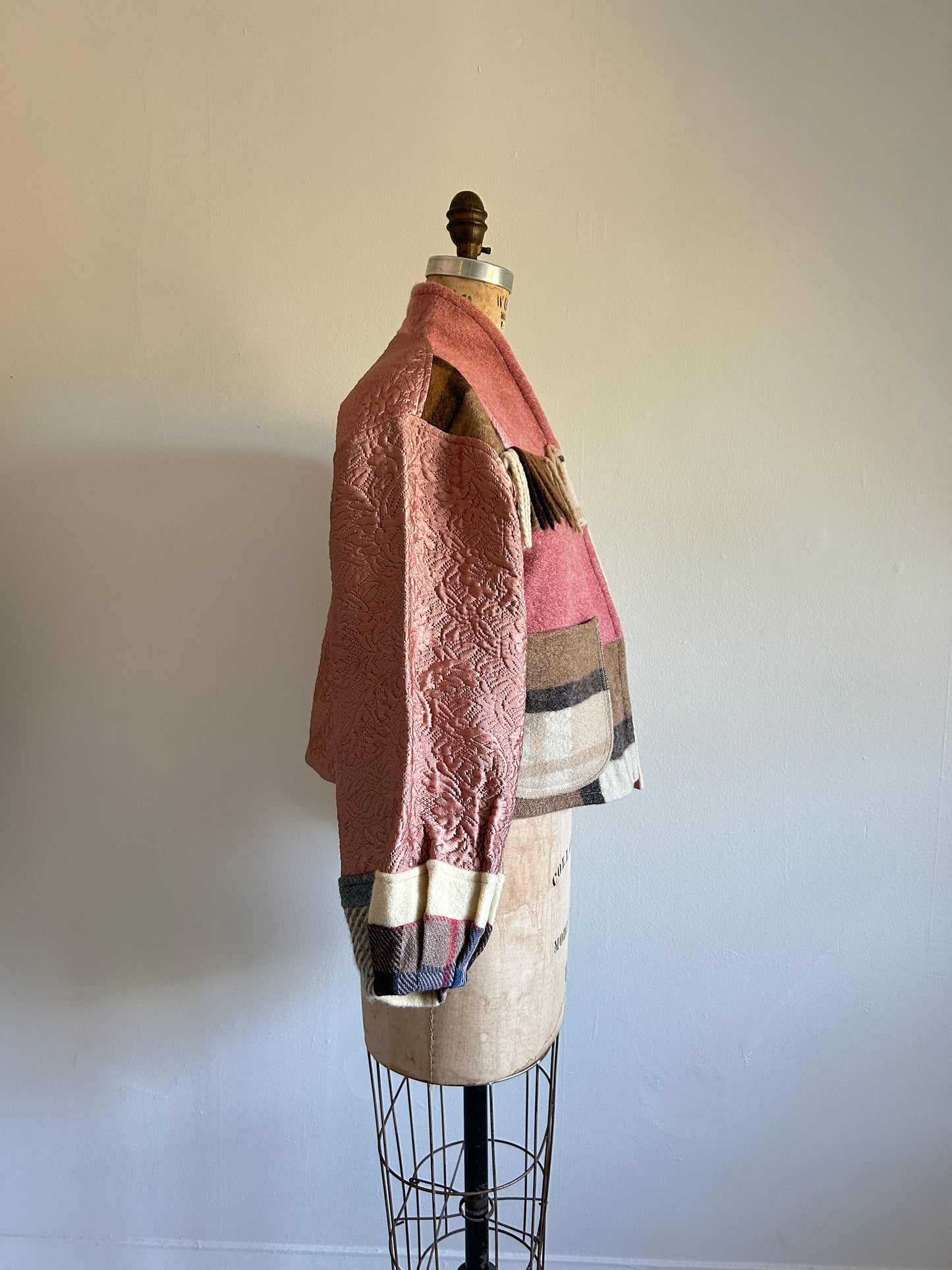Vivianne Cropped Jacket with Upcycled Vintage Wool Size S/M #CVCWSM22