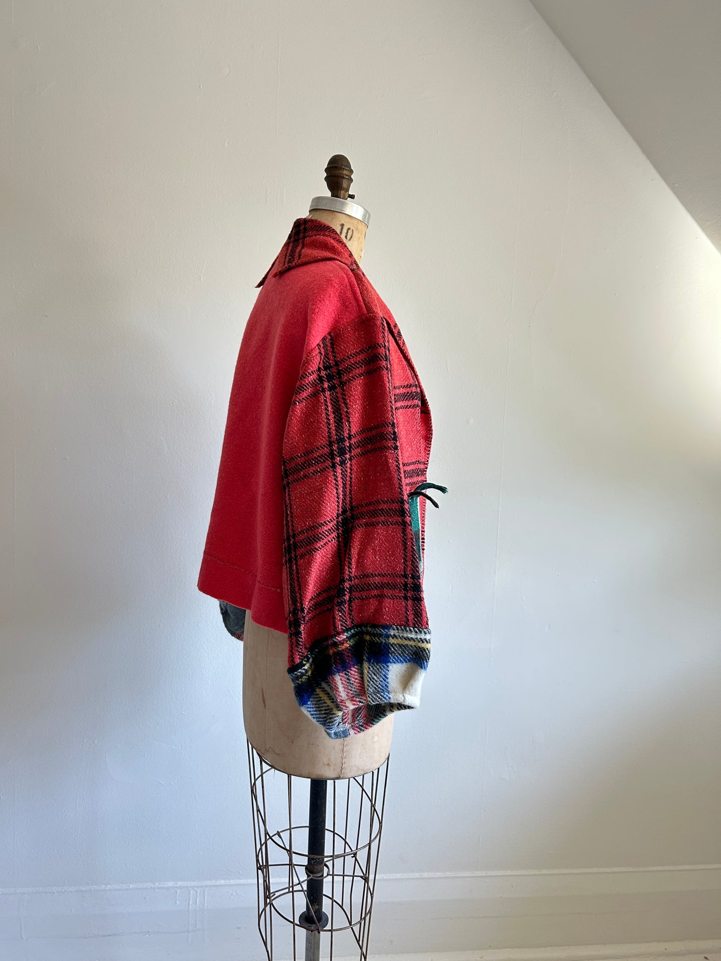 Vivianne Cropped Jacket with Upcycled Vintage Wool Size M/L #CVCWML7