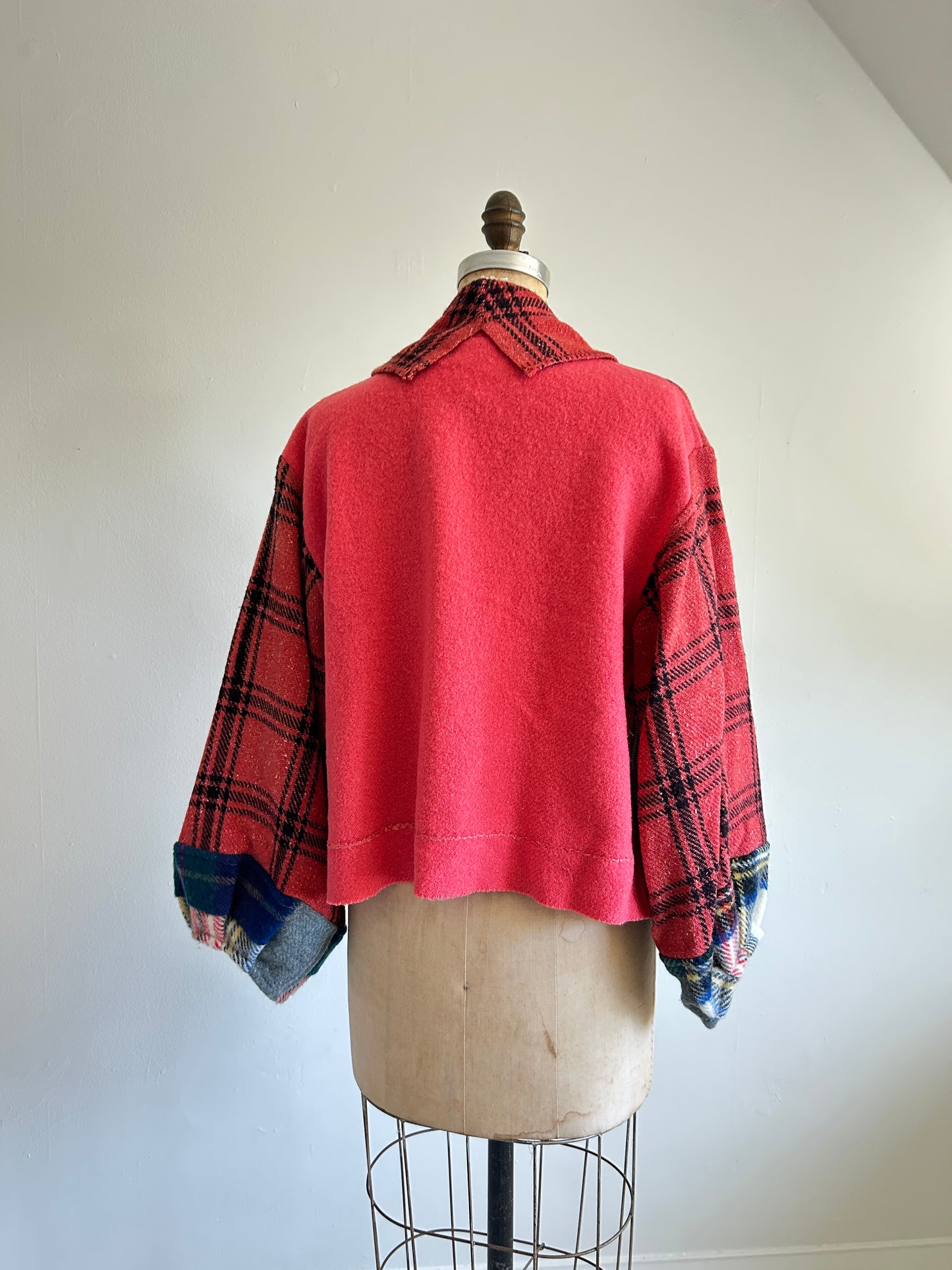 Vivianne Cropped Jacket with Upcycled Vintage Wool Size M/L #CVCWML7