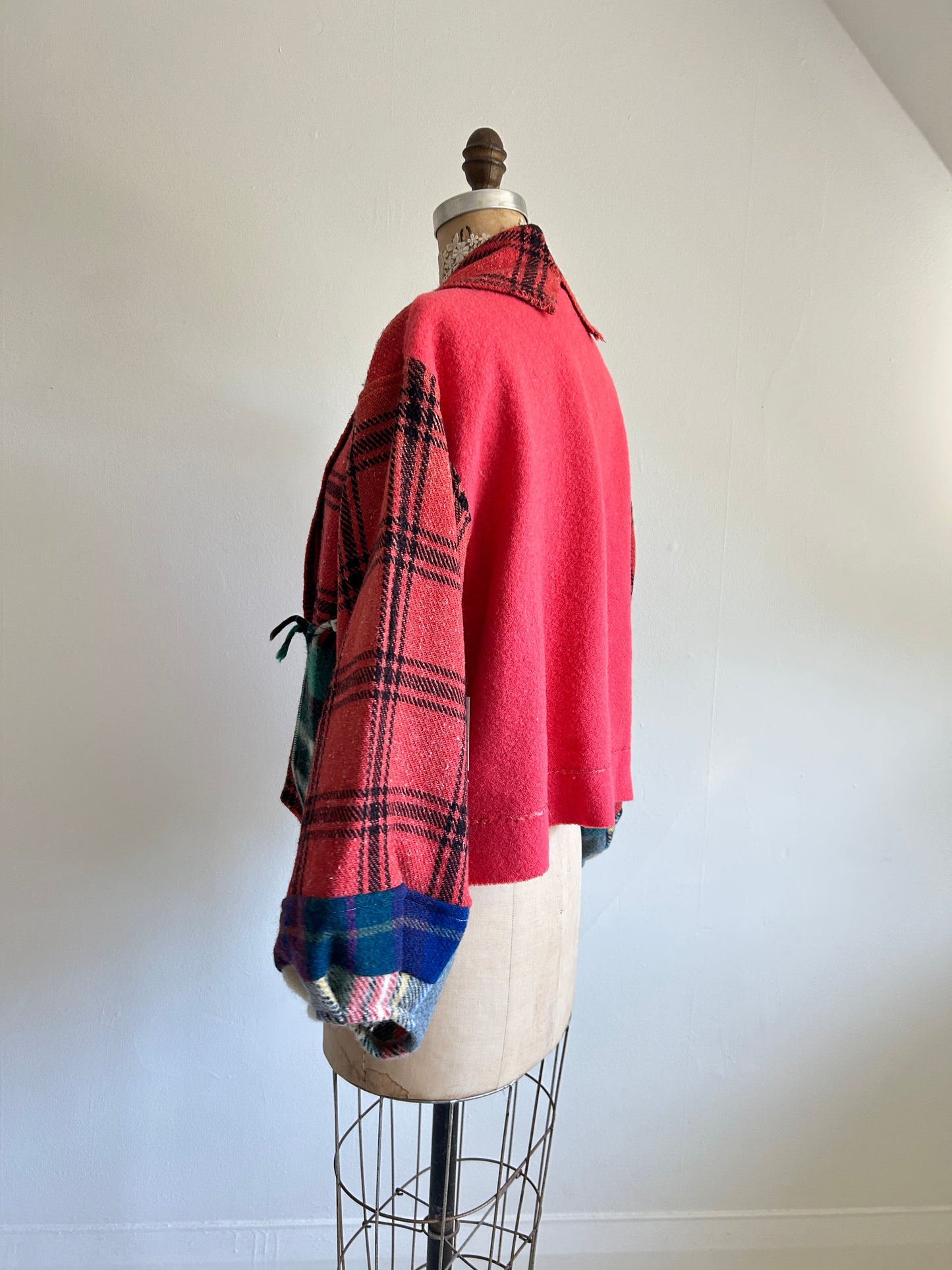Vivianne Cropped Jacket with Upcycled Vintage Wool Size M/L #CVCWML7