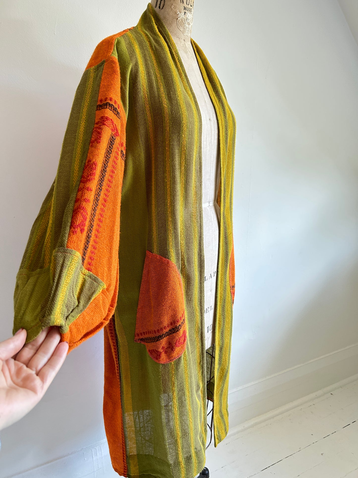 Vivianne Duster Upcycled Lightweight Vintage Draperies Size S/M #CVDTSM2