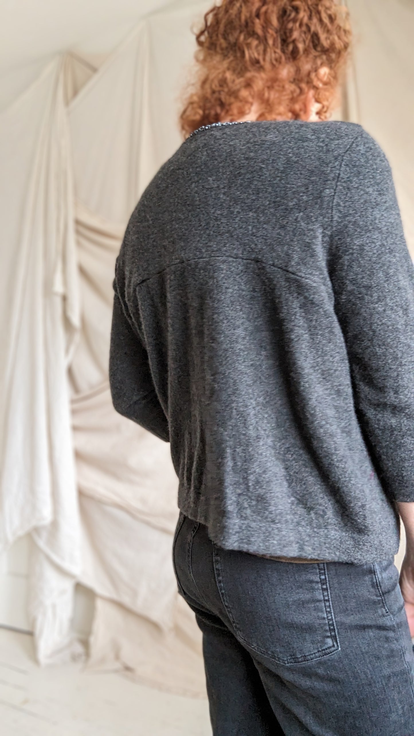 Abstract Art Patched Upcycled Beaded Cashmere Sweater M-XL #ART8