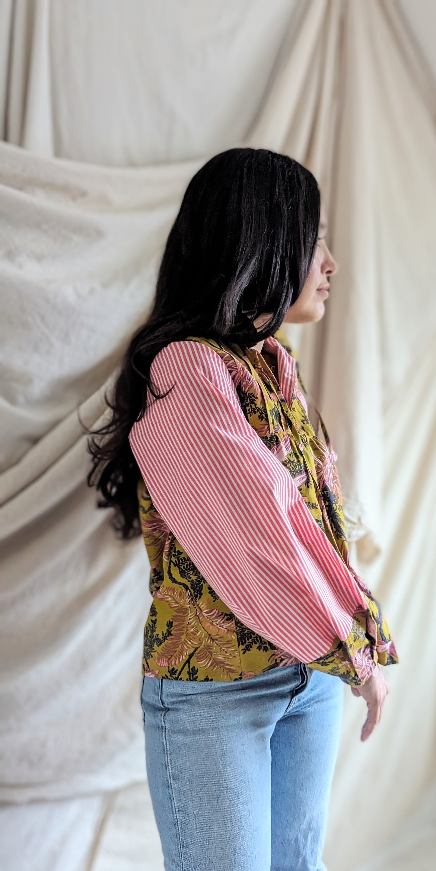 Meg Top with Vintage Fabric XS/S #MEGTOP11