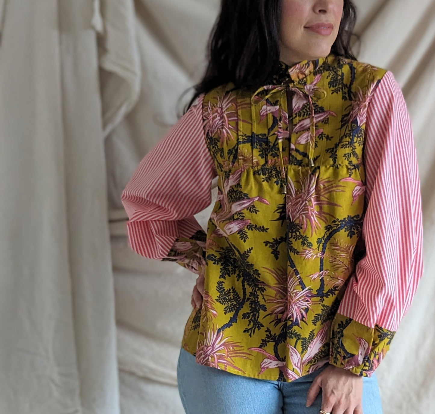 Meg Top with Vintage Fabric XS/S #MEGTOP11