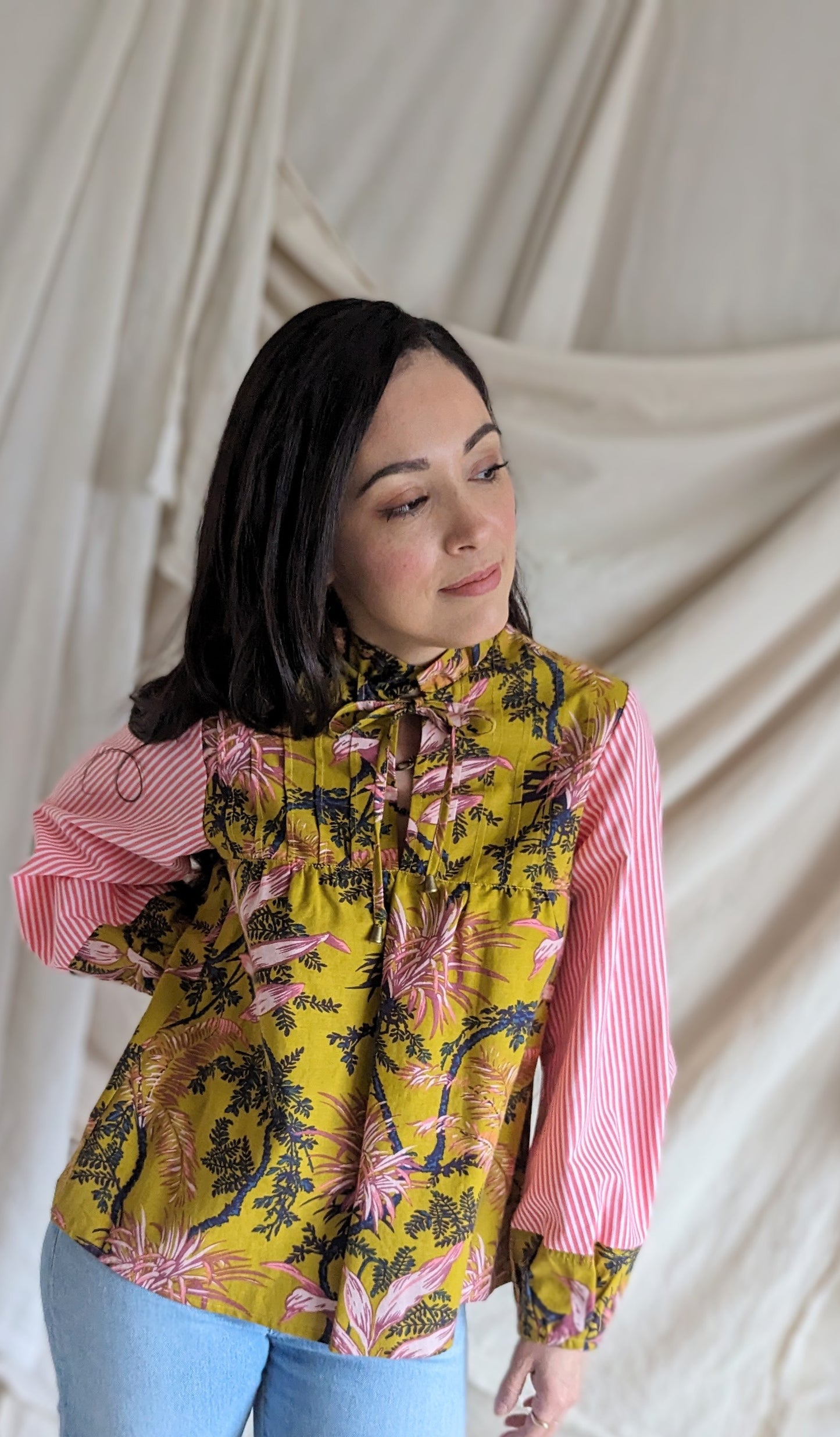 Meg Top with Vintage Fabric XS/S #MEGTOP11