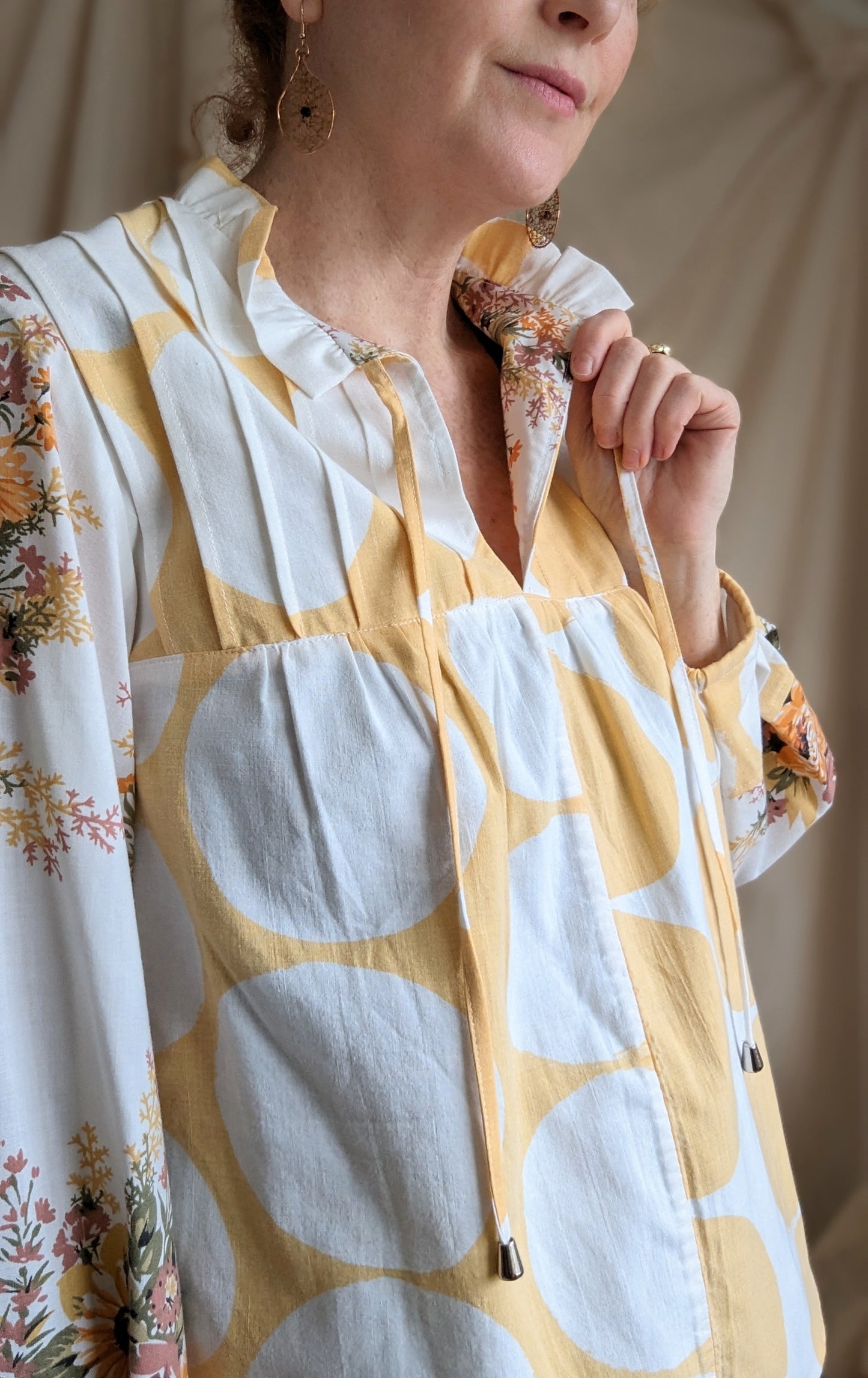 Meg Top with Upcycled Cotton S/M #MEGTOP15