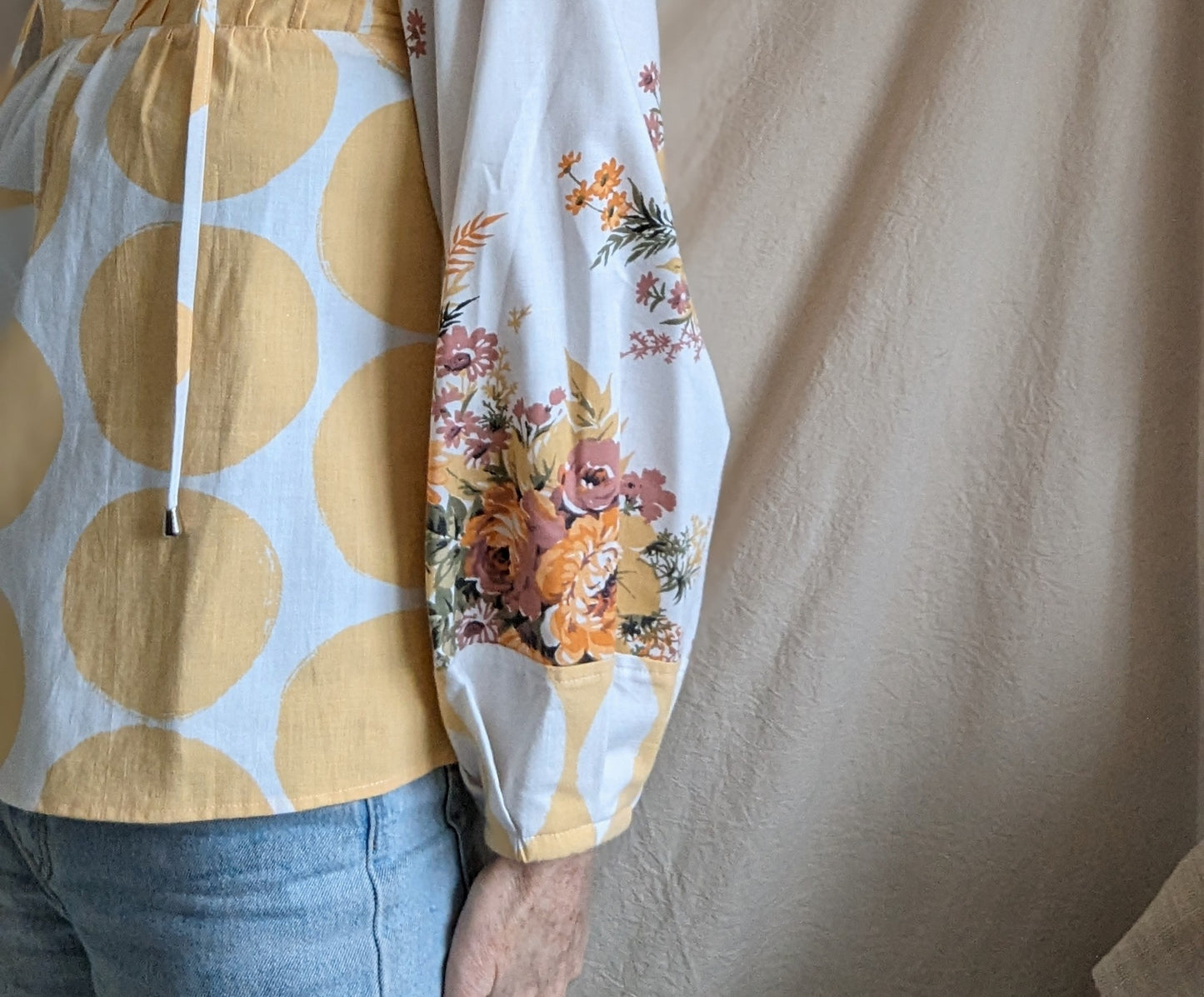 Meg Top with Upcycled Cotton S/M #MEGTOP15
