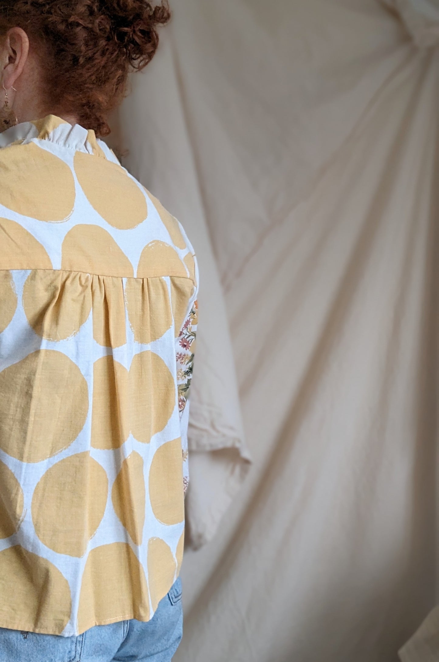 Meg Top with Upcycled Cotton S/M #MEGTOP15