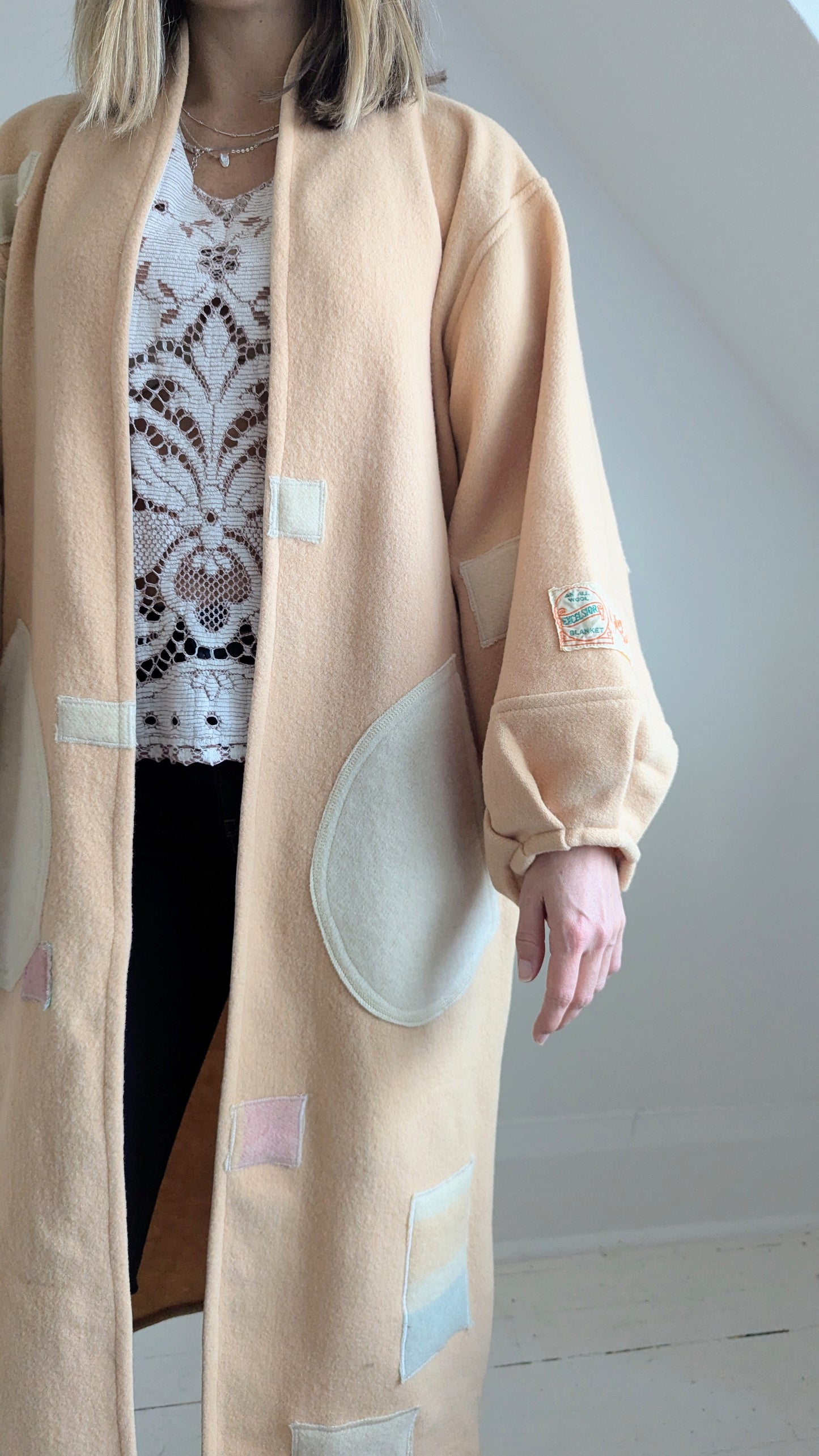 Vivianne Jacket with Upcycled Vintage Patchworked Wool Size S/M #VIVW38
