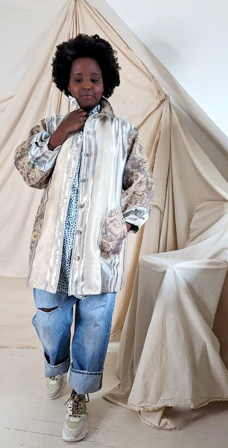 Inga Jacket with Upcycled Draperies M/L #INGA1