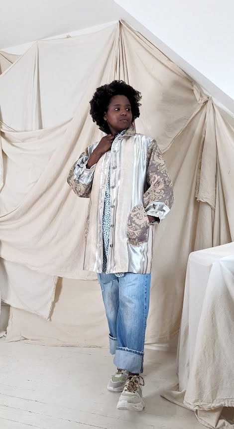 Inga Jacket with Upcycled Draperies M/L #INGA1