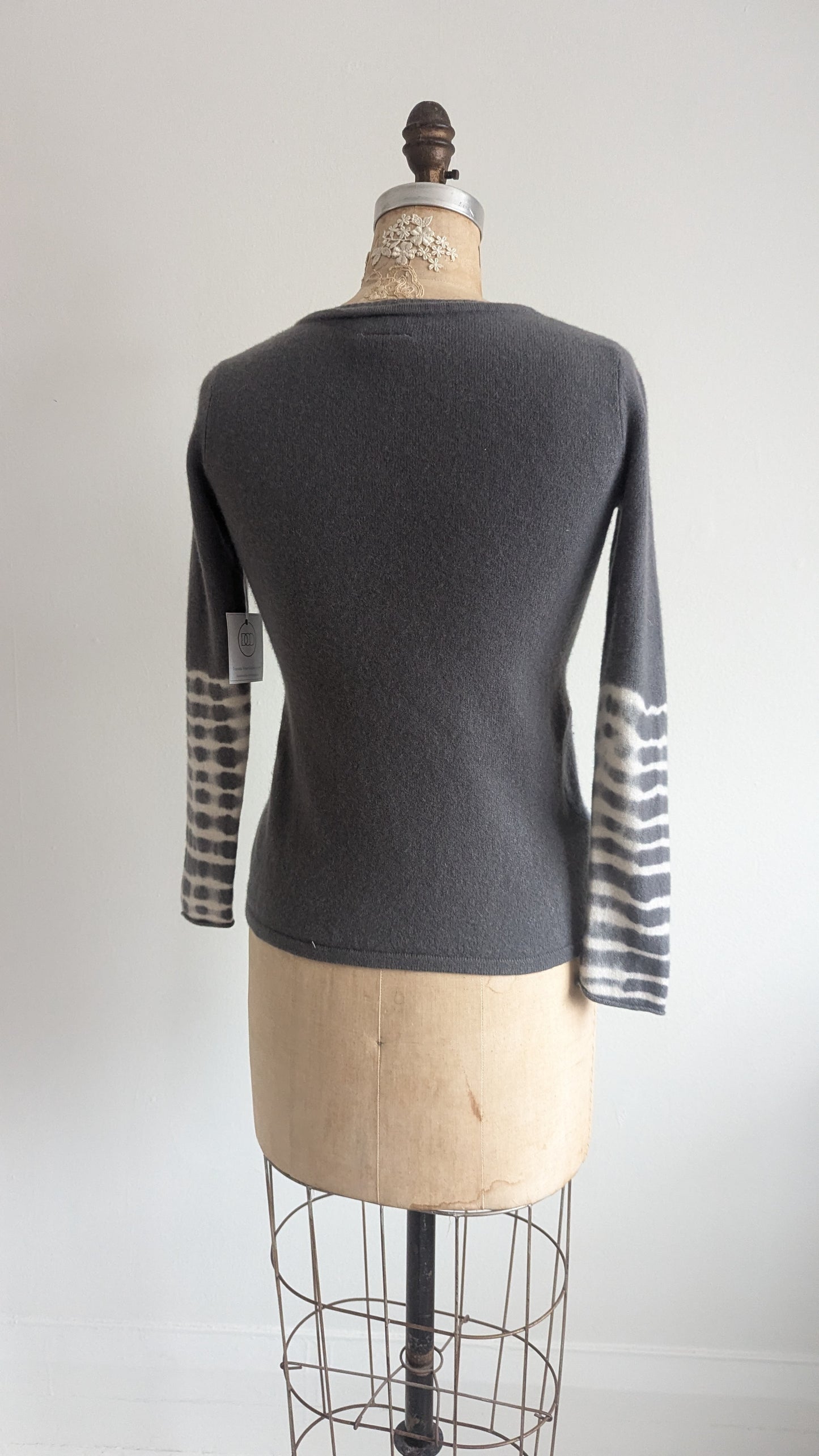 Abstract Art Patched Upcycled Saks Fifth Ave Cashmere Sweater XS #ART14