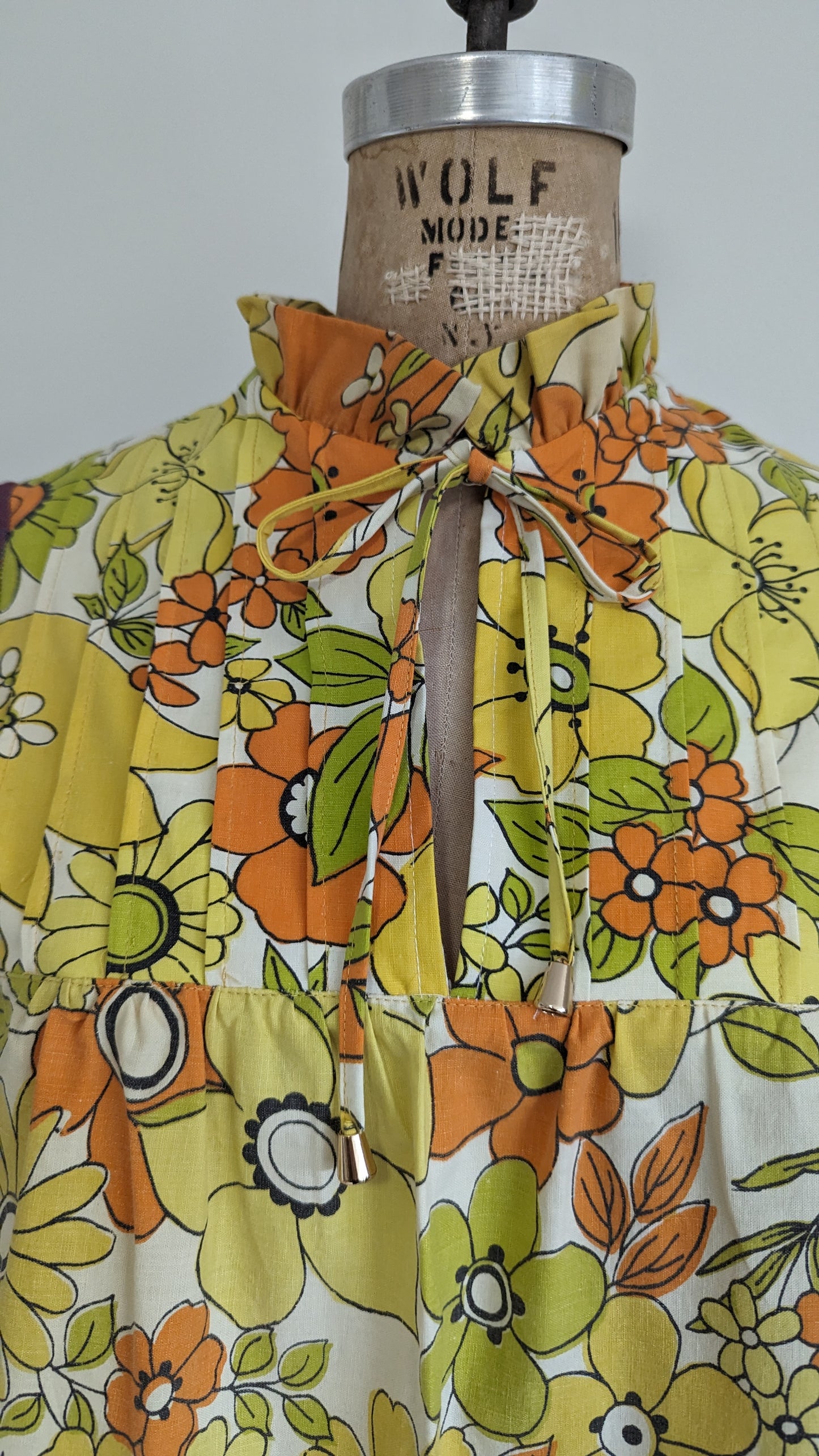 Meg Top with Vintage Fabric XS/S #MEGTOP1