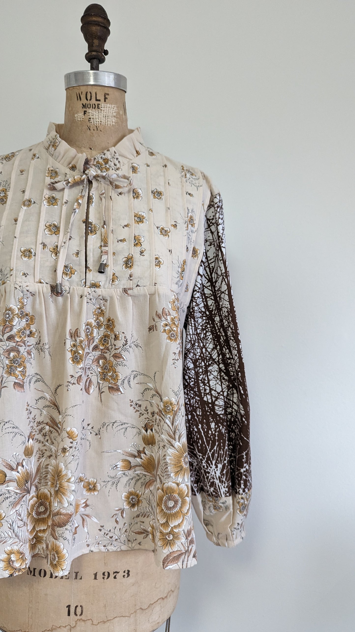 Meg Top with Upcycled Vintage Lightweight Fabrics L/XL #MEGTOP3