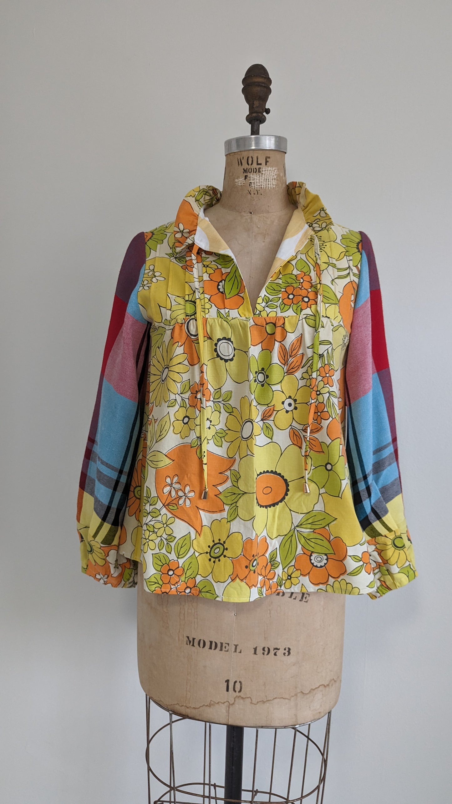 Meg Top with Vintage Fabric XS/S #MEGTOP1