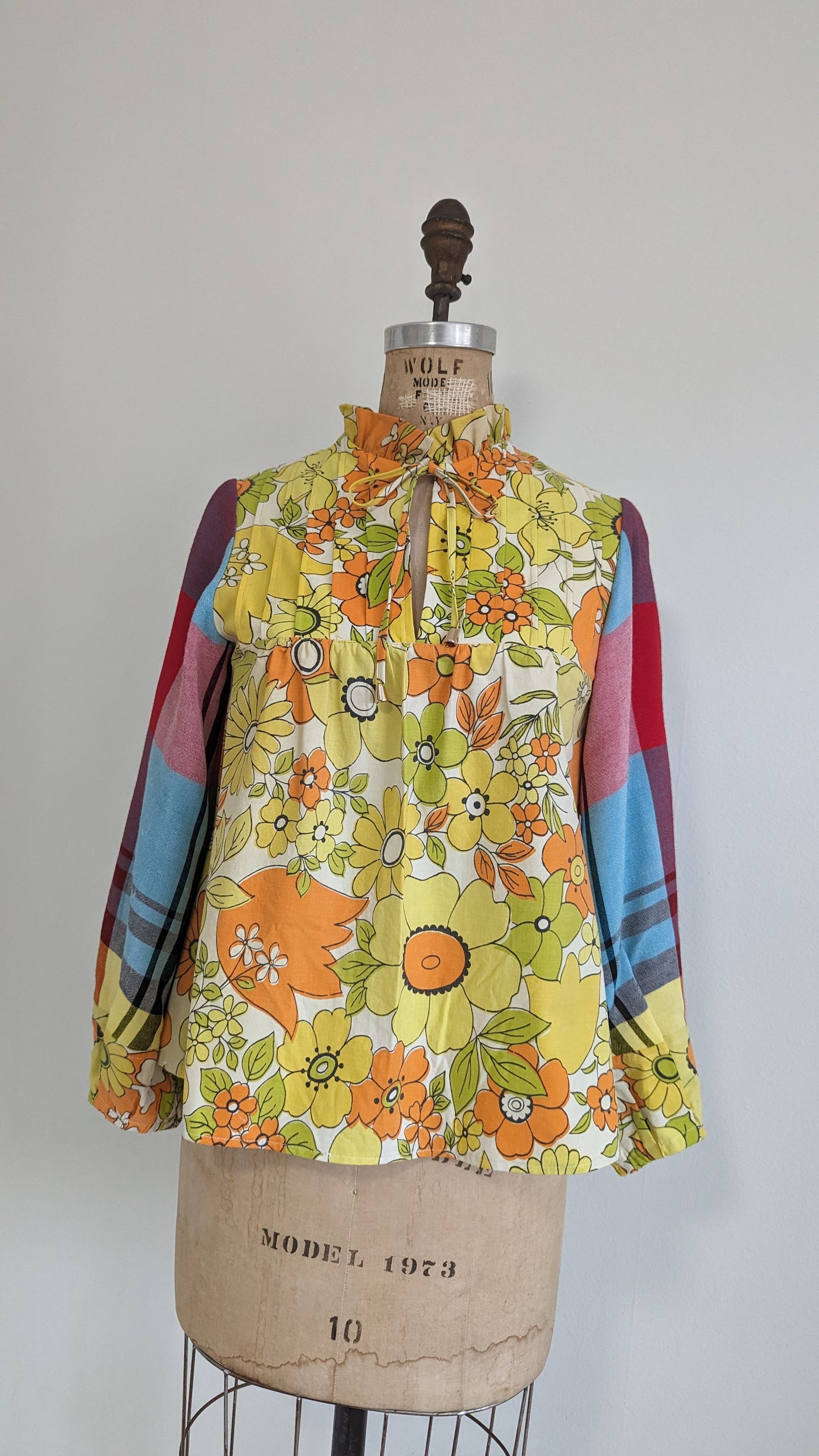Meg Top with Vintage Fabric XS/S #MEGTOP1