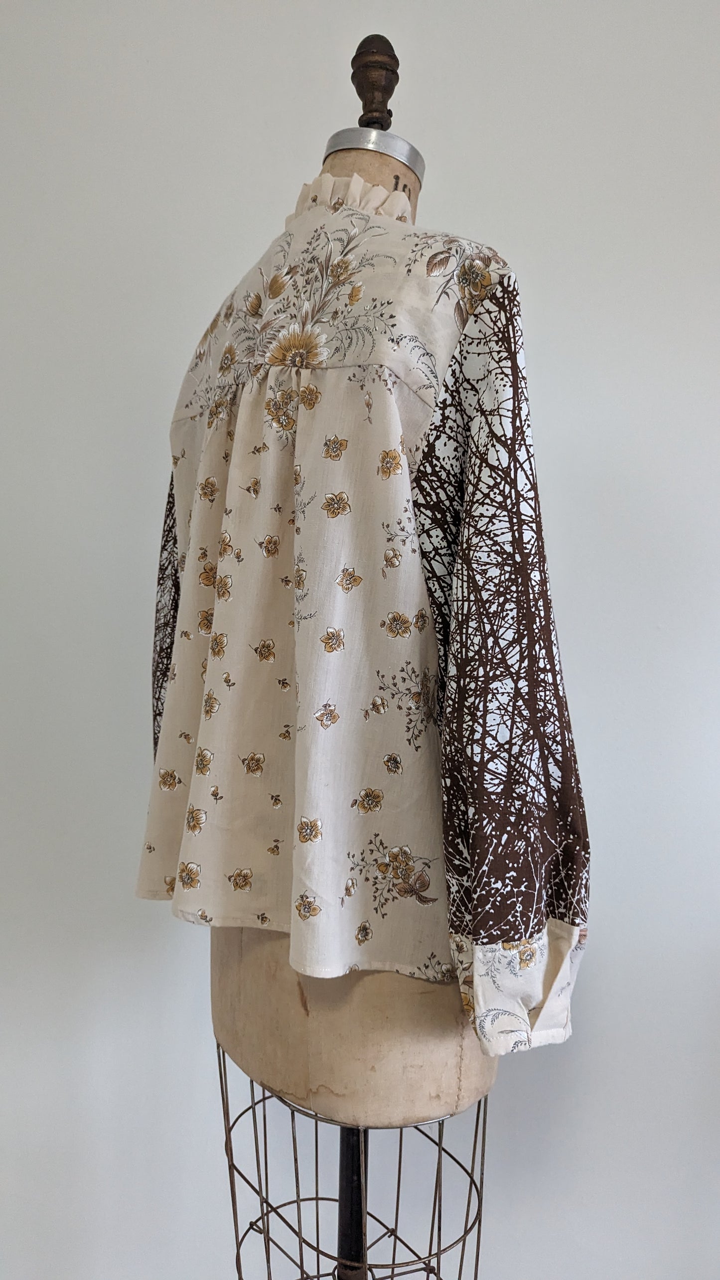 Meg Top with Upcycled Vintage Lightweight Fabrics L/XL #MEGTOP3
