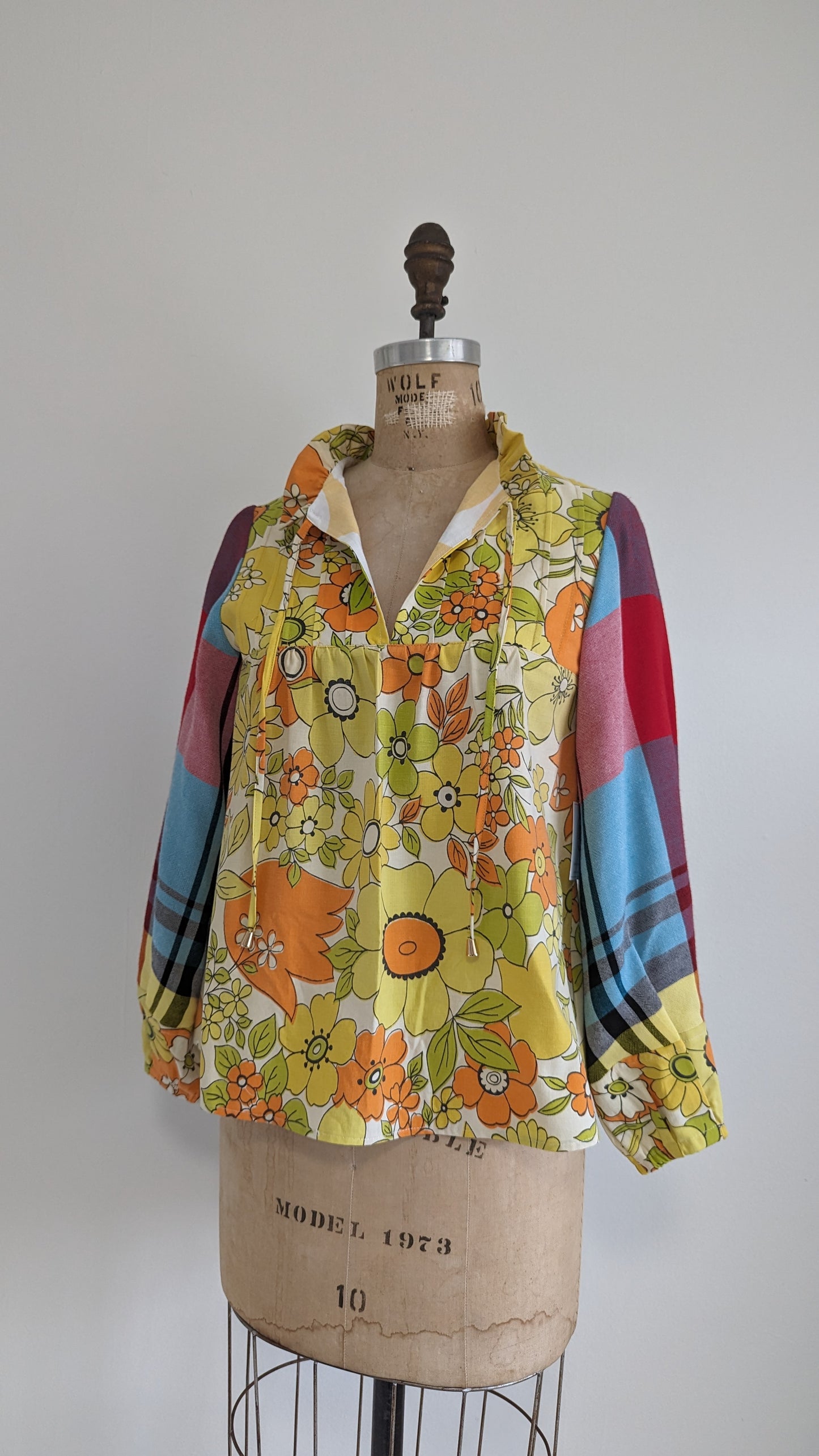 Meg Top with Vintage Fabric XS/S #MEGTOP1