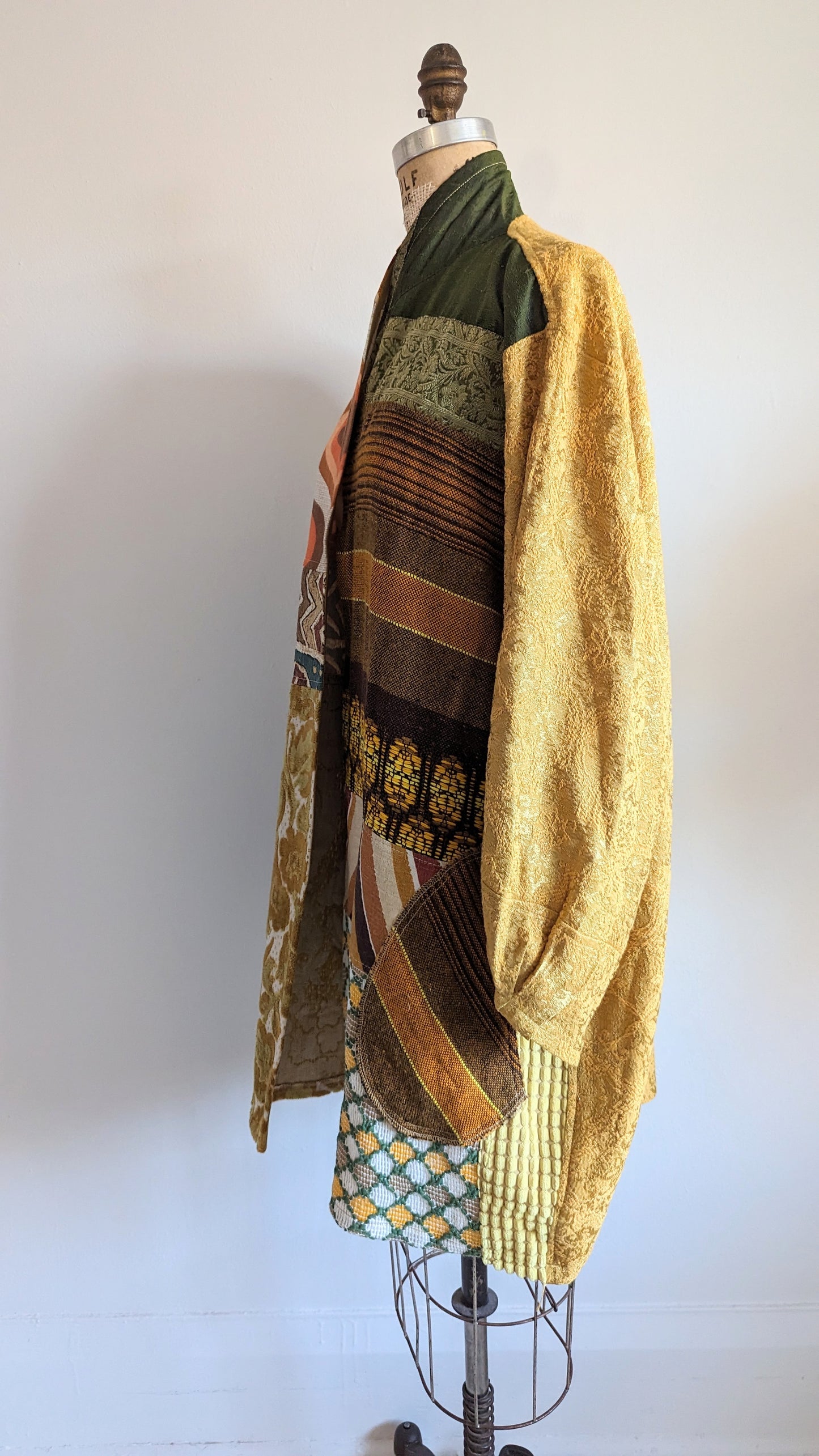 Vivianne Jacket with Upcycled Woven Vintage Drapery Patchworked Size 2X/3X #VIVT8
