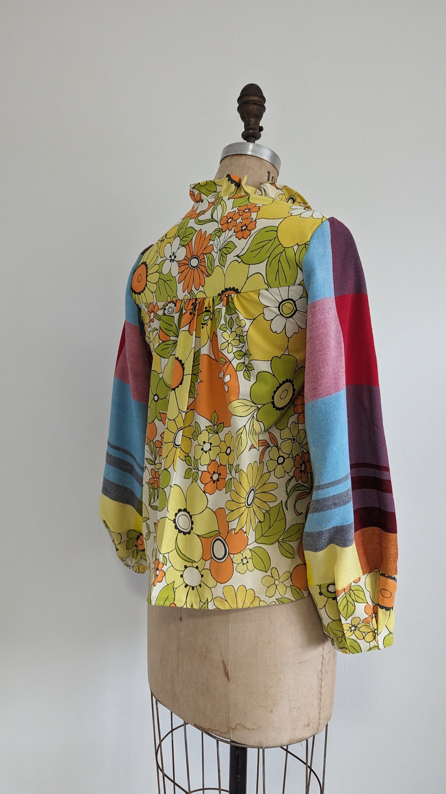 Meg Top with Vintage Fabric XS/S #MEGTOP1