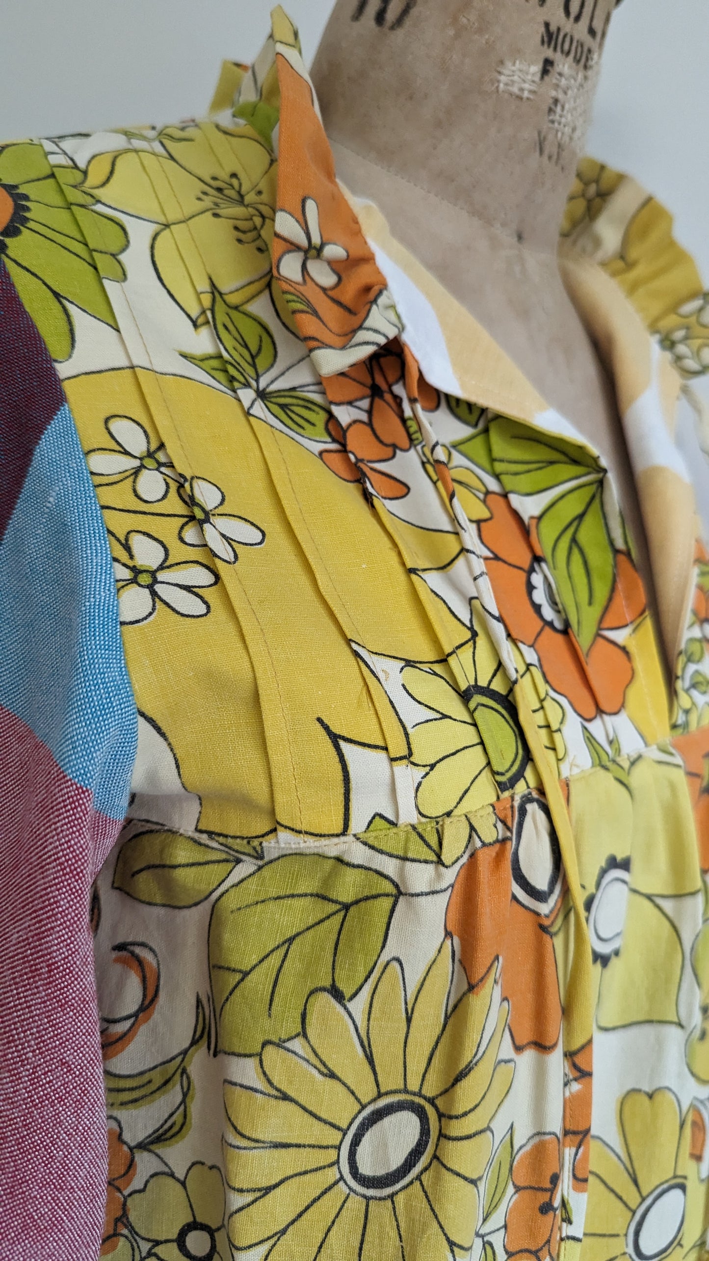 Meg Top with Vintage Fabric XS/S #MEGTOP1