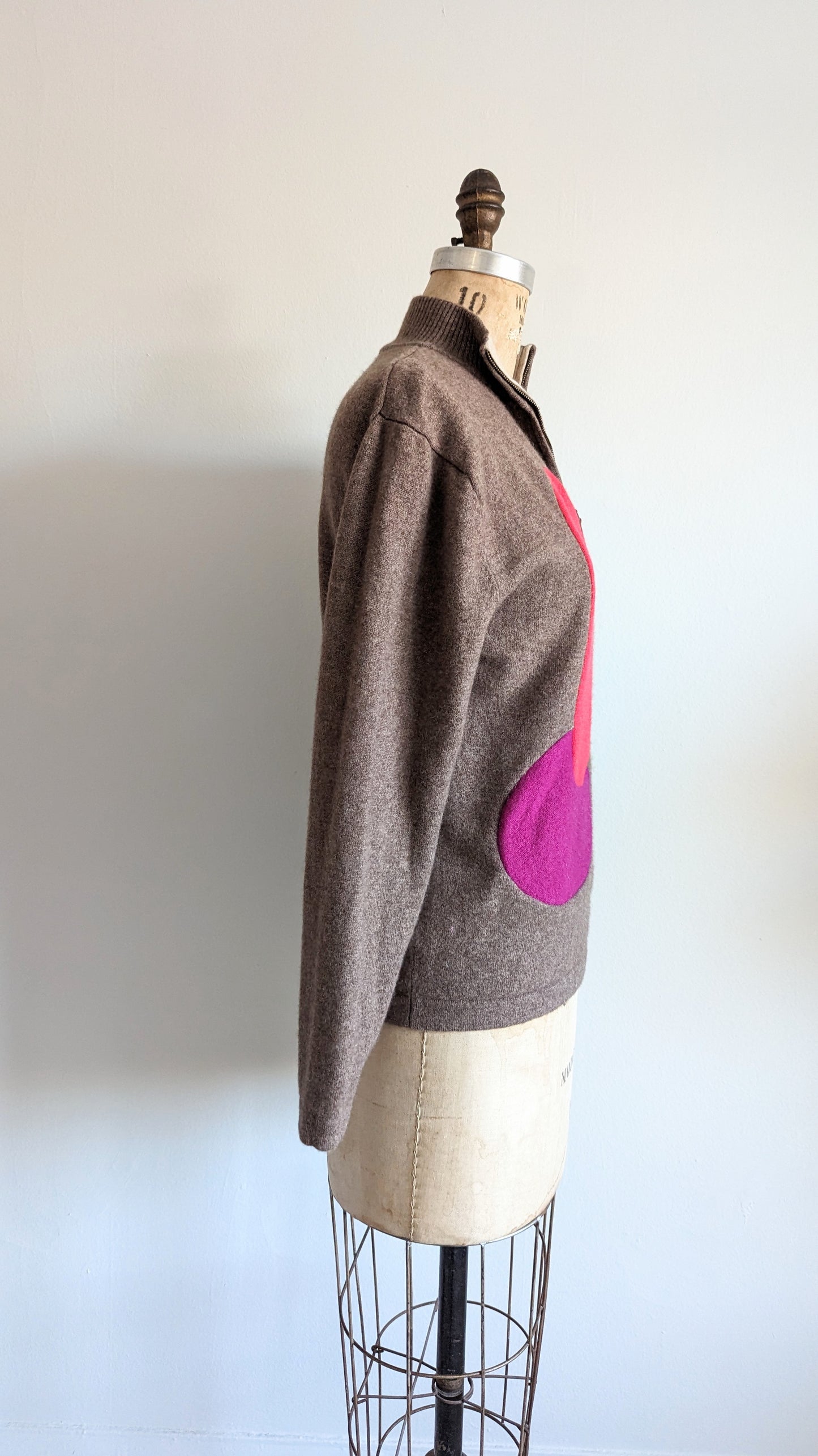 Abstract Art Patched Upcycled Cashmere Sweater L #ART7