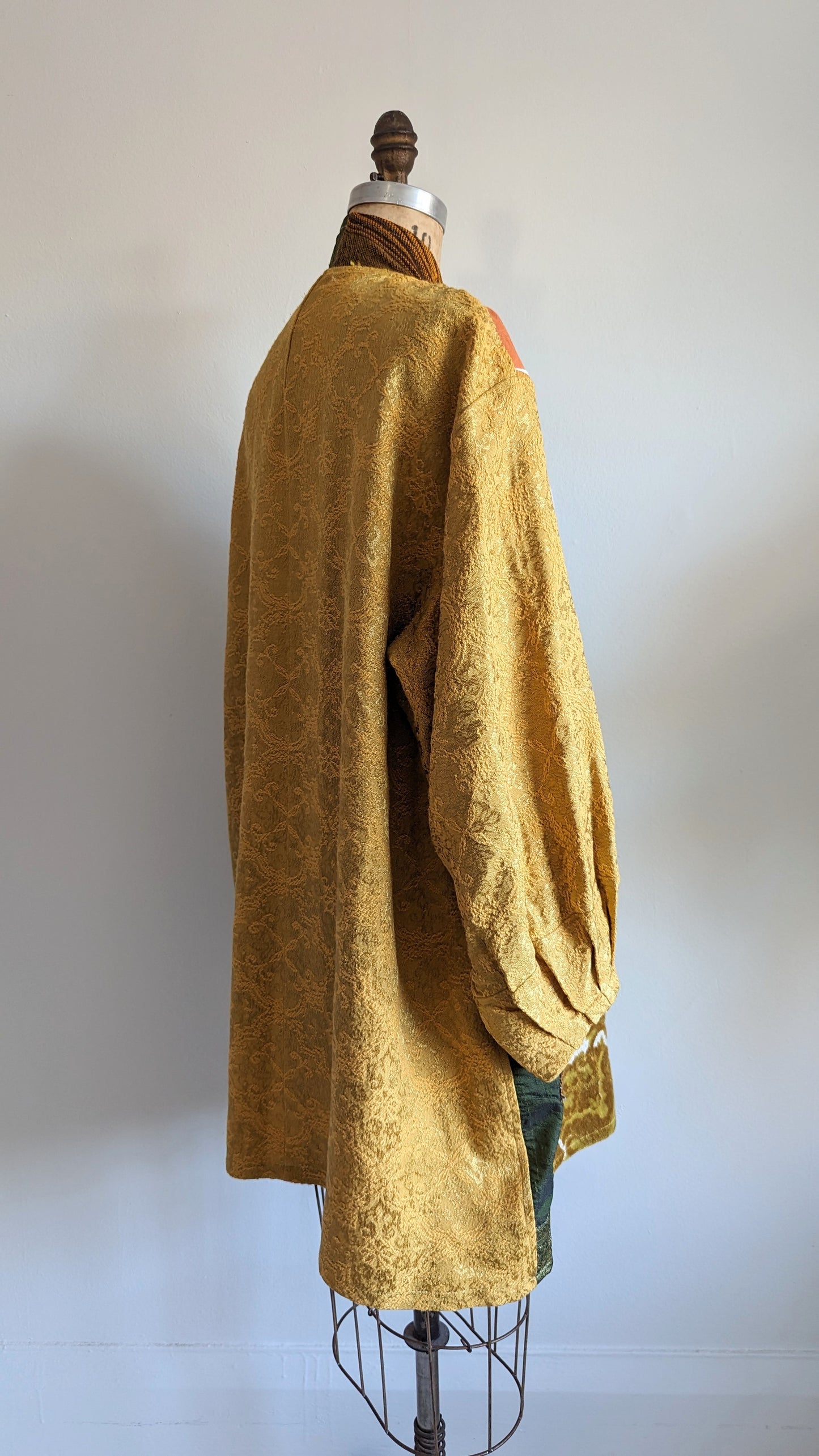 Vivianne Jacket with Upcycled Woven Vintage Drapery Patchworked Size 2X/3X #VIVT8