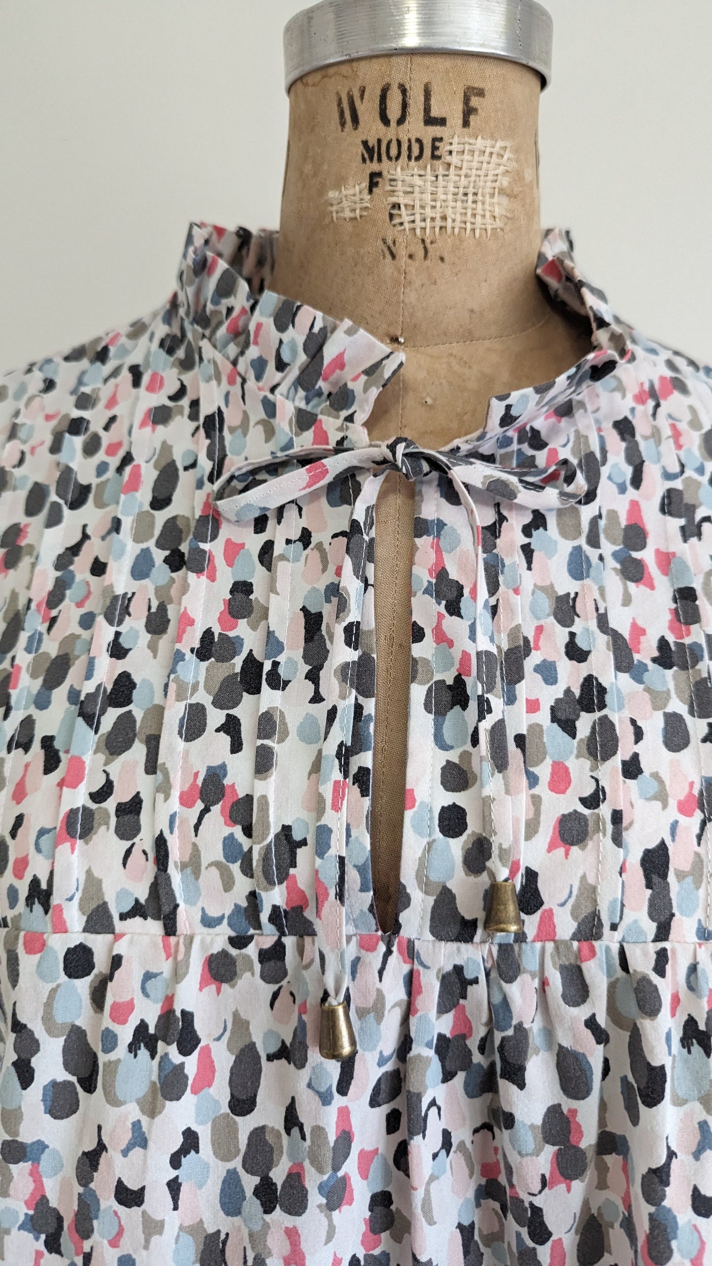 Meg Tunic with Vintage Tablecloth & Upcycled Fabric S/M #MEGTU7