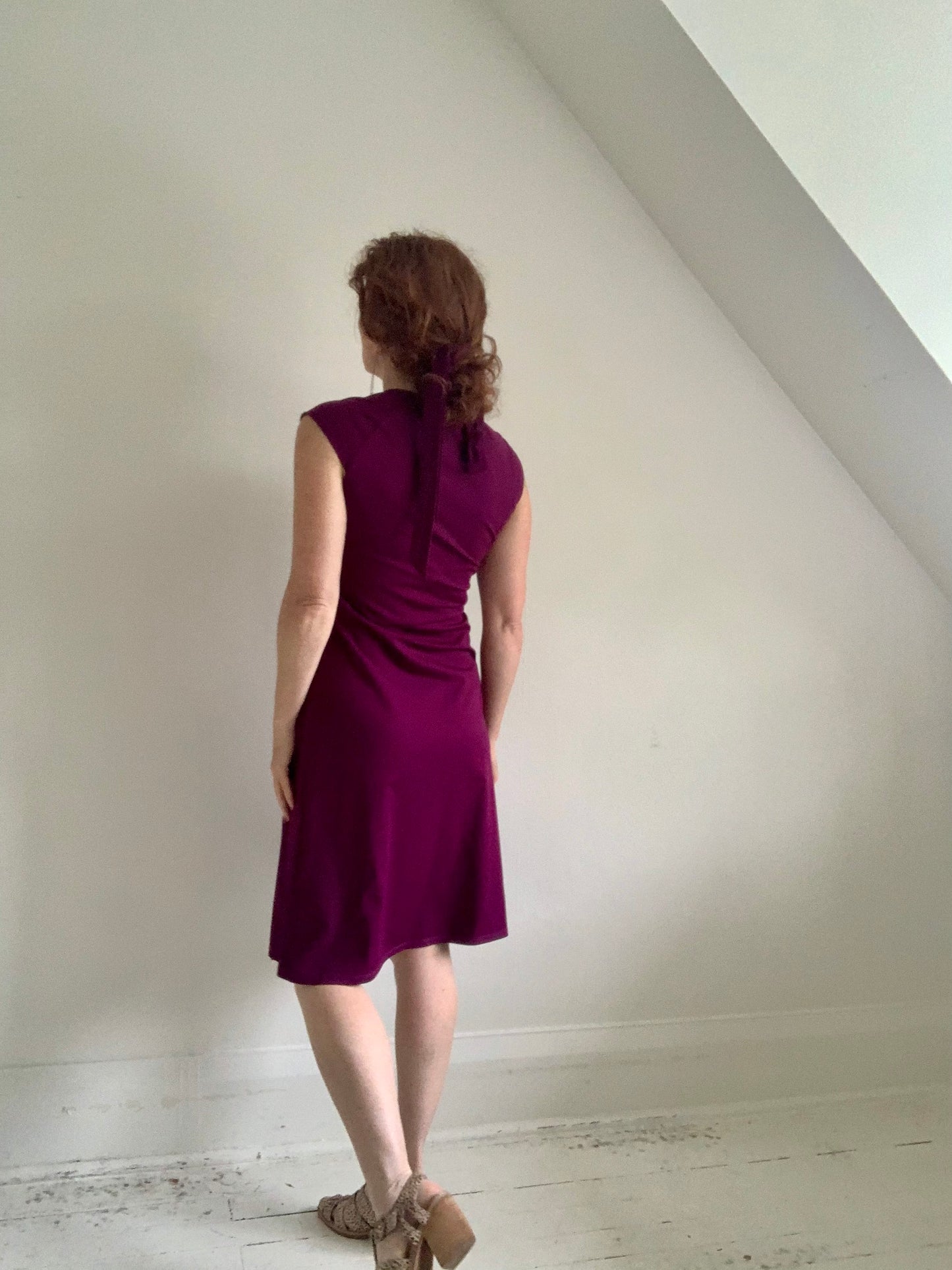 Jolie Jersey Dress with Inset Silver Circles ~ Orchid Size XS/S #JOL2