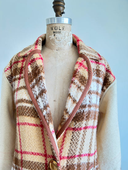 Trench with Vintage Wool Blankets Size XS/S #CTDWXSS3