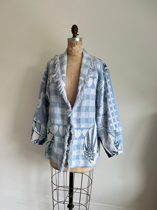Vivianne Jacket with Upcycled Cotton Throw Blanket Size S/M #VIVT9